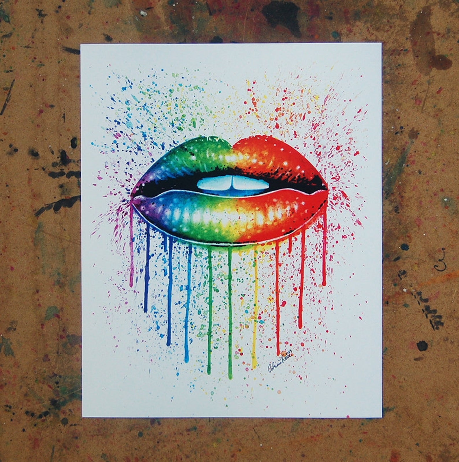 Рисунки губы разноцветные