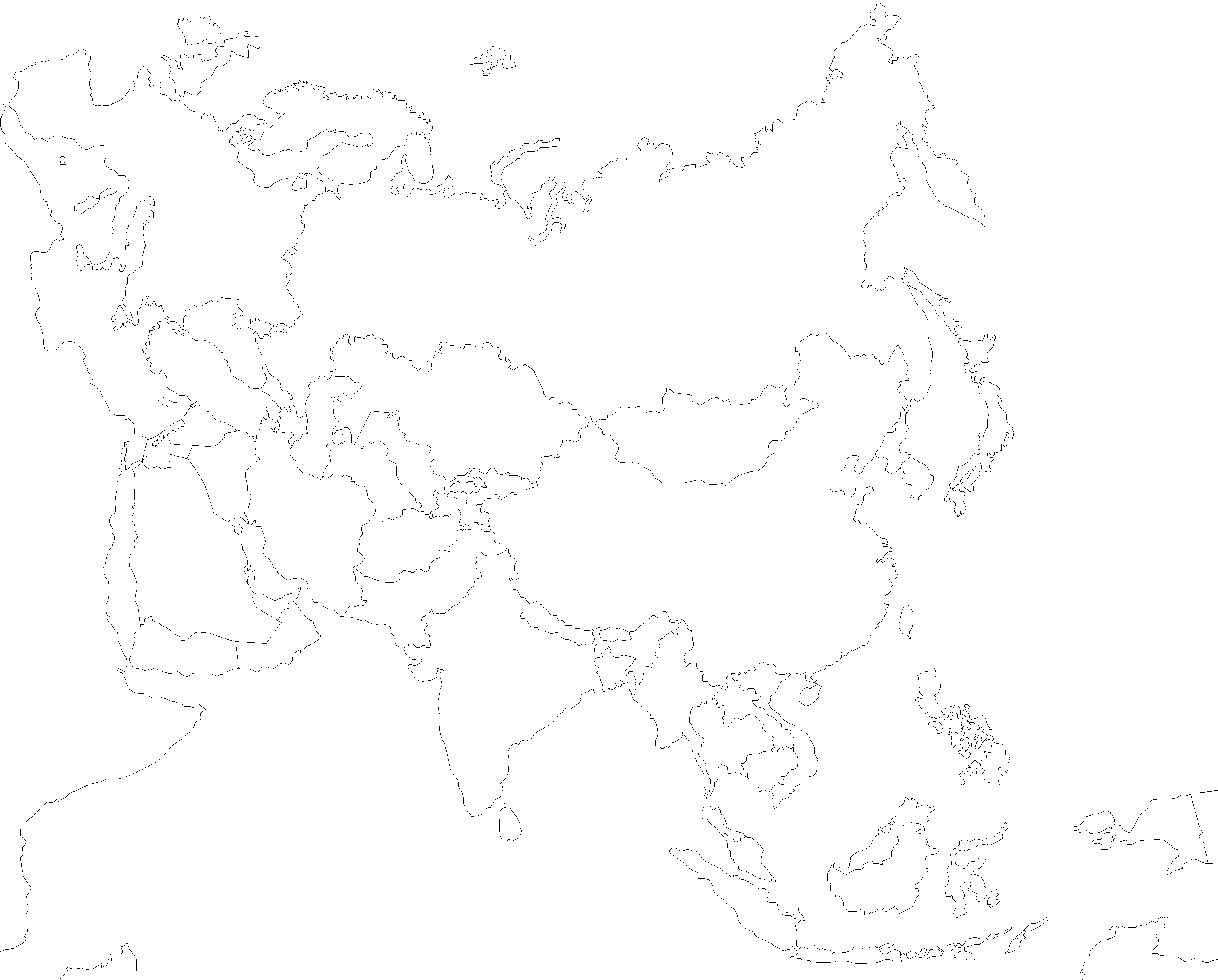 Контурная карта евразия раскрасить