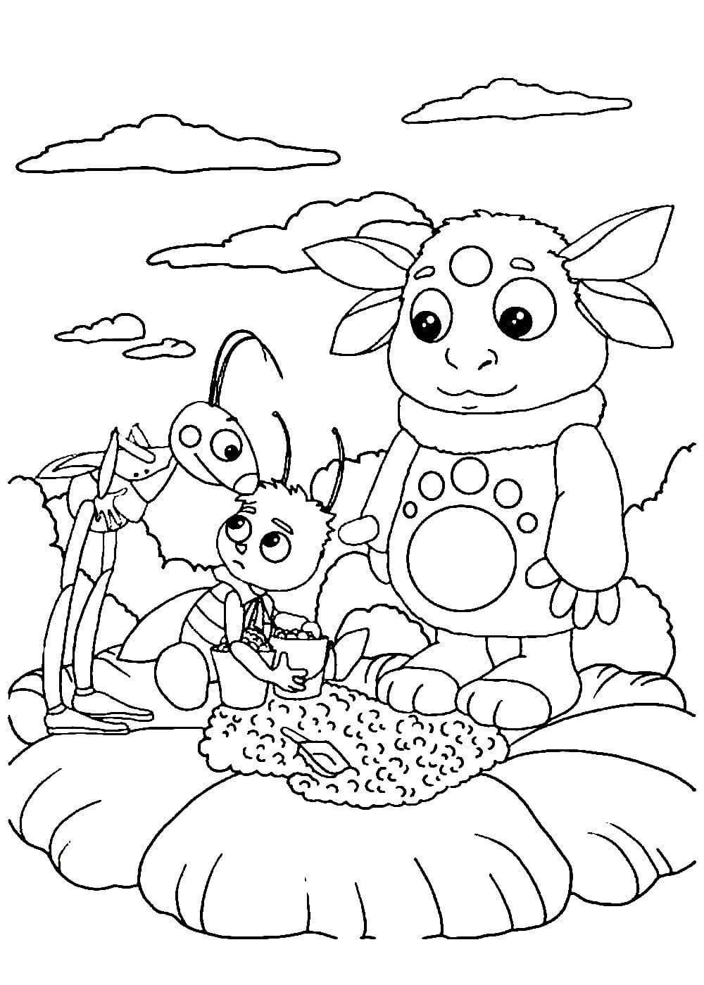 Раскраска ИД Лев Лунтик многоразовые наклейки для малышей Времена года