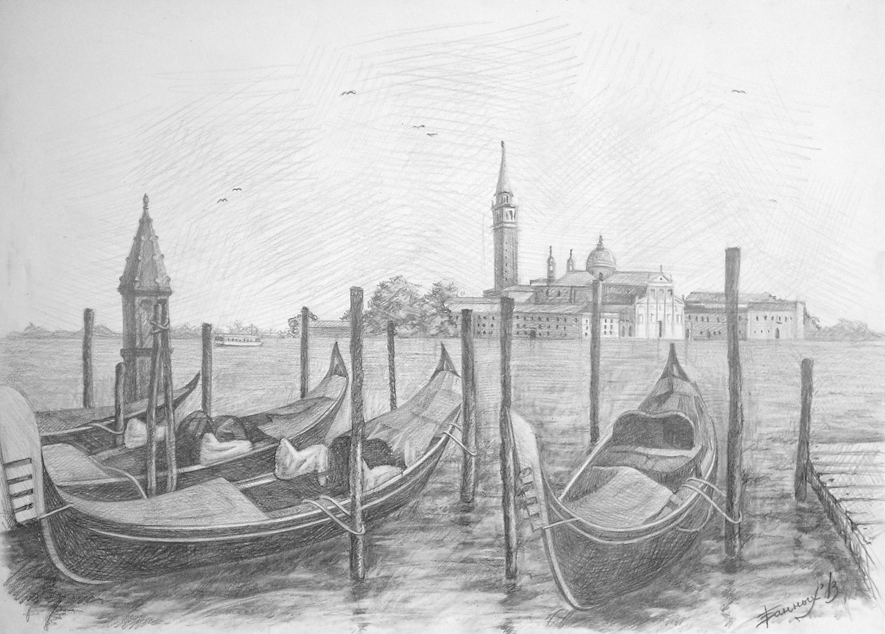 Венеция карандашом