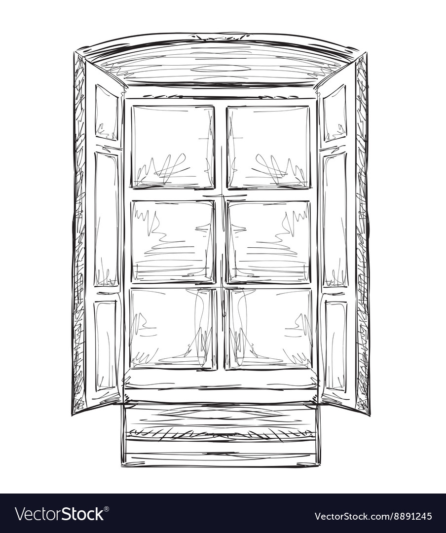 Эскиз окна рисунок с интерьером