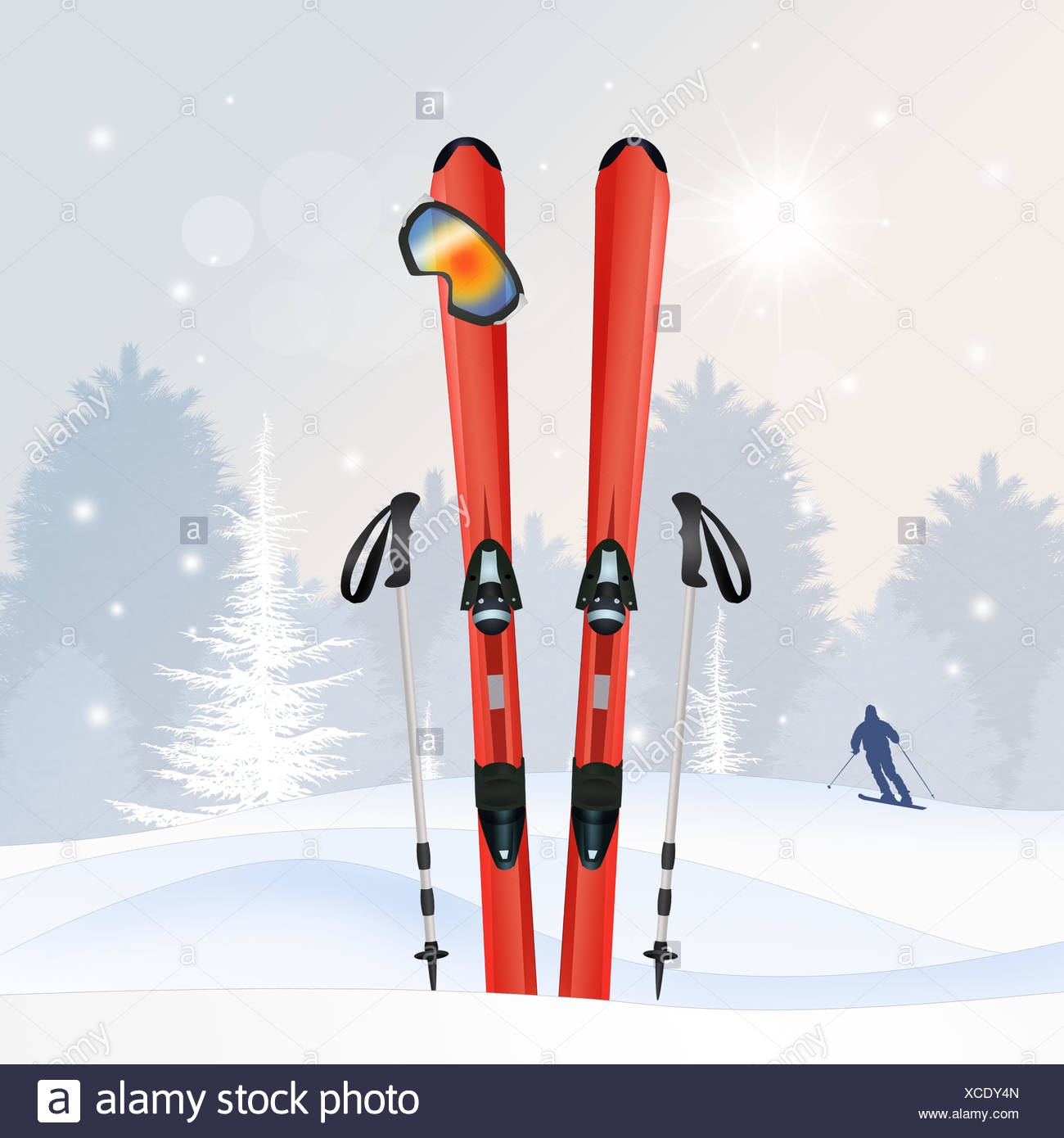 Лыжи мультяшная