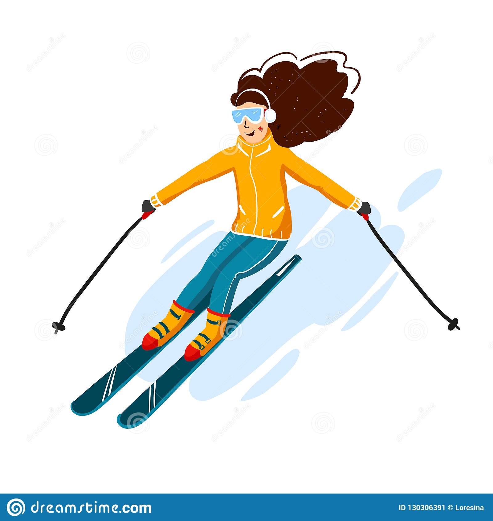 Человек на лыжах вектор