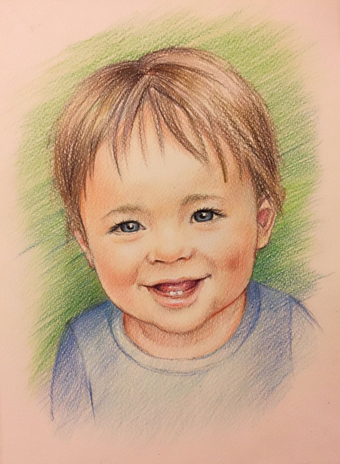 Портрет мальчика цветными карандашами