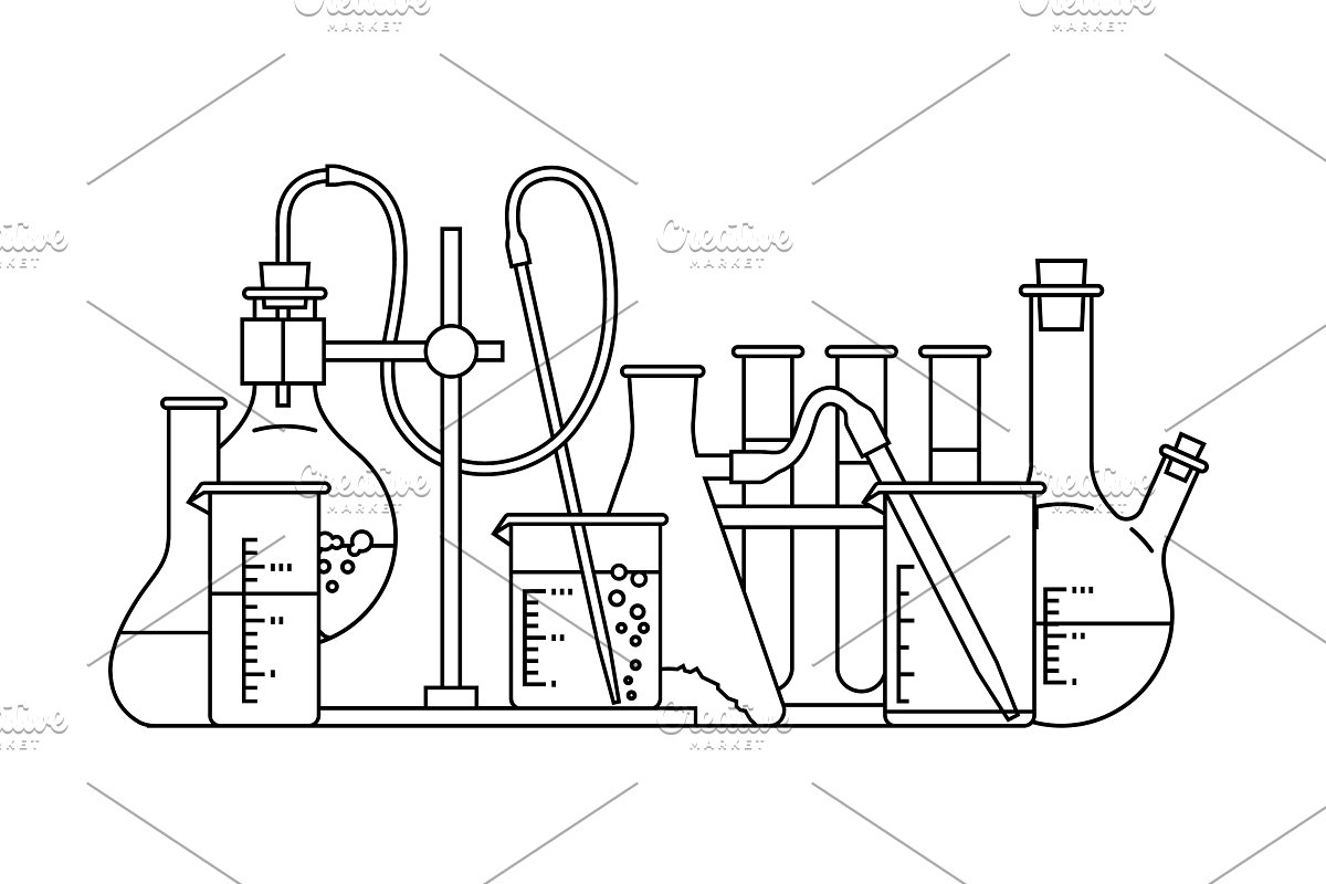Химическая лаборатория раскраска