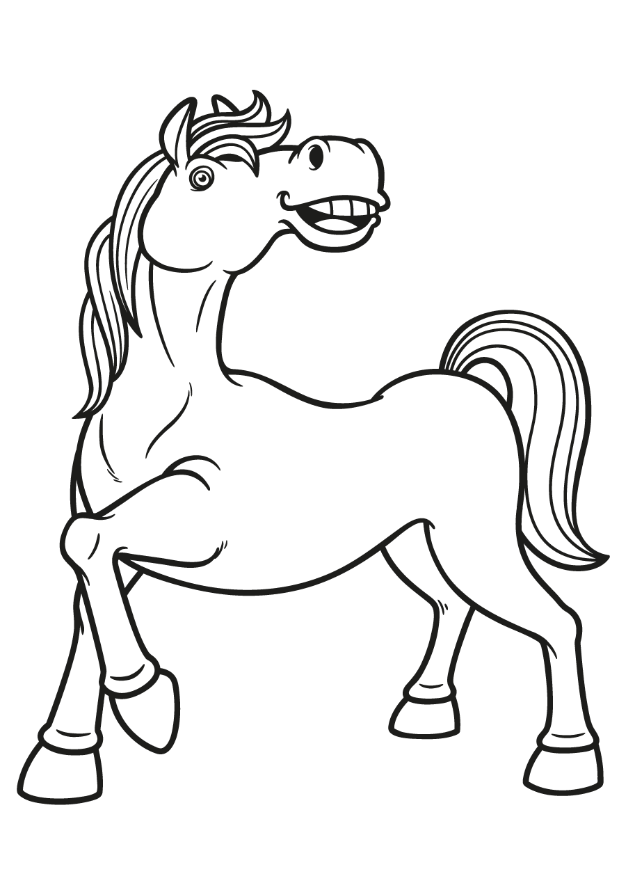 Раскраска конь красавец