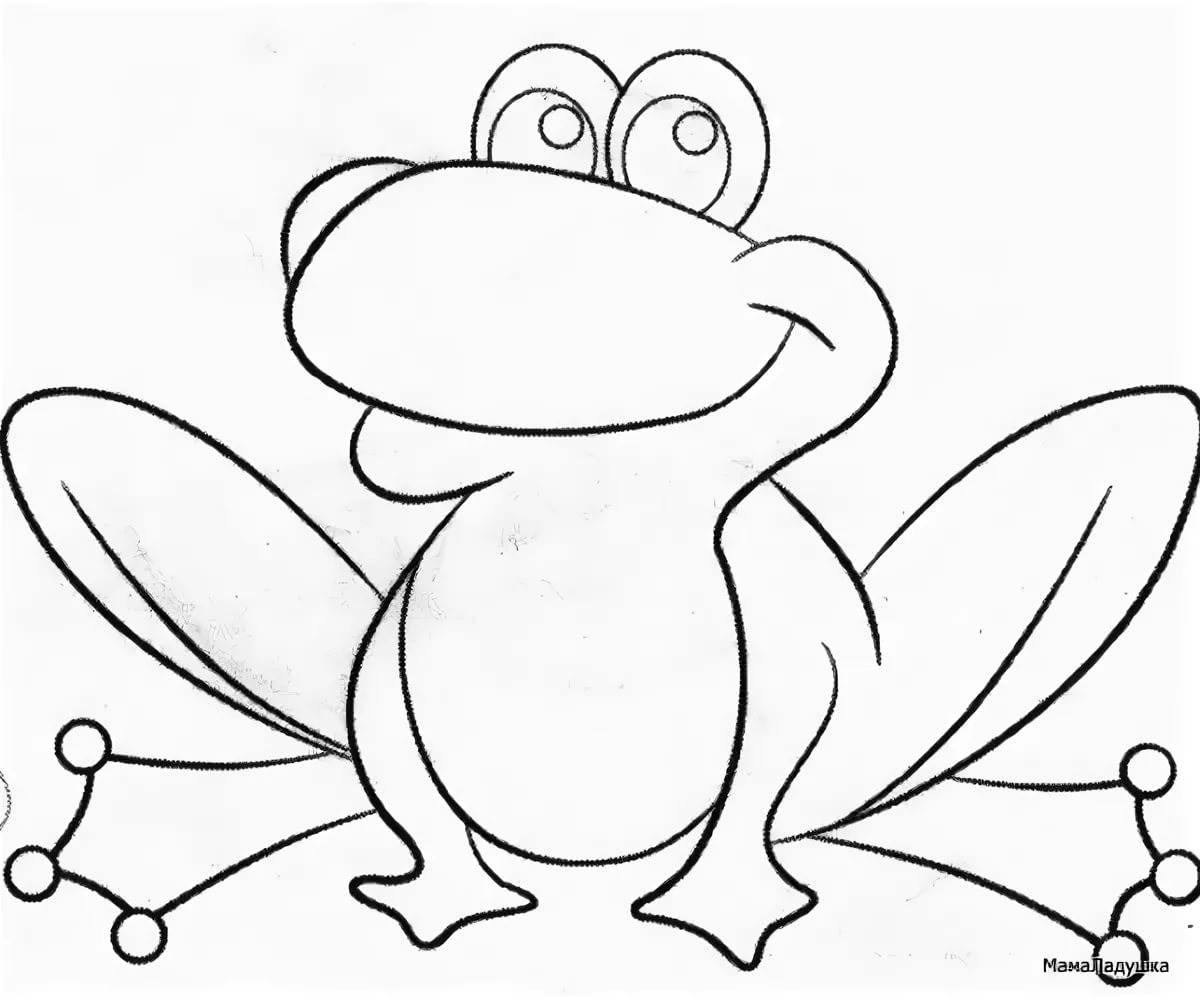 Лягушка рисунок для детей карандашом