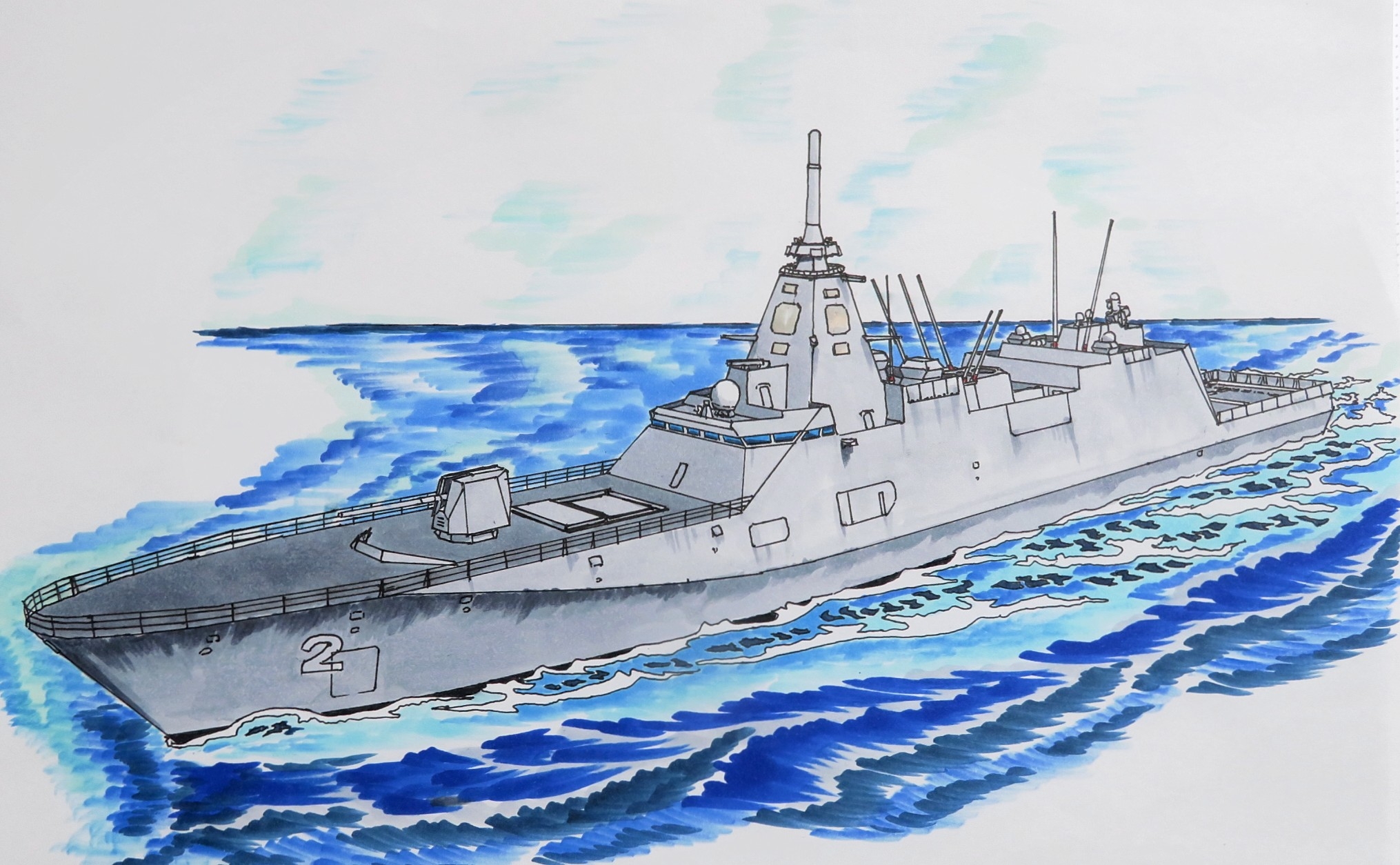 Корабль ВМФ России рисунок