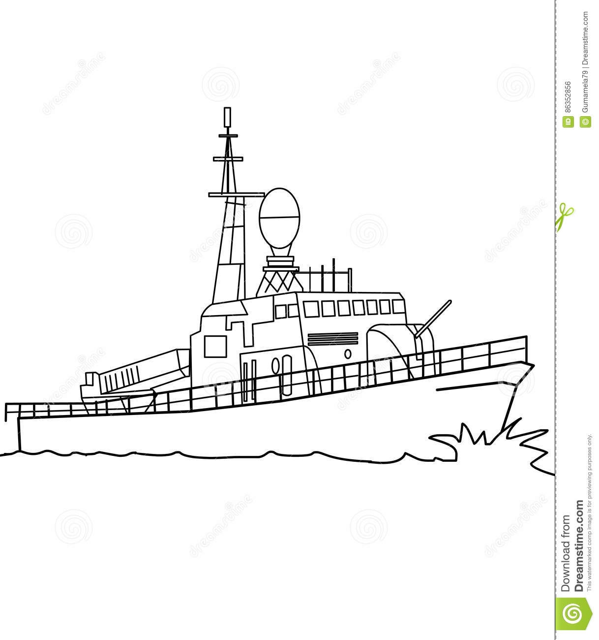 Военный корабль картинка для детей на белом фоне