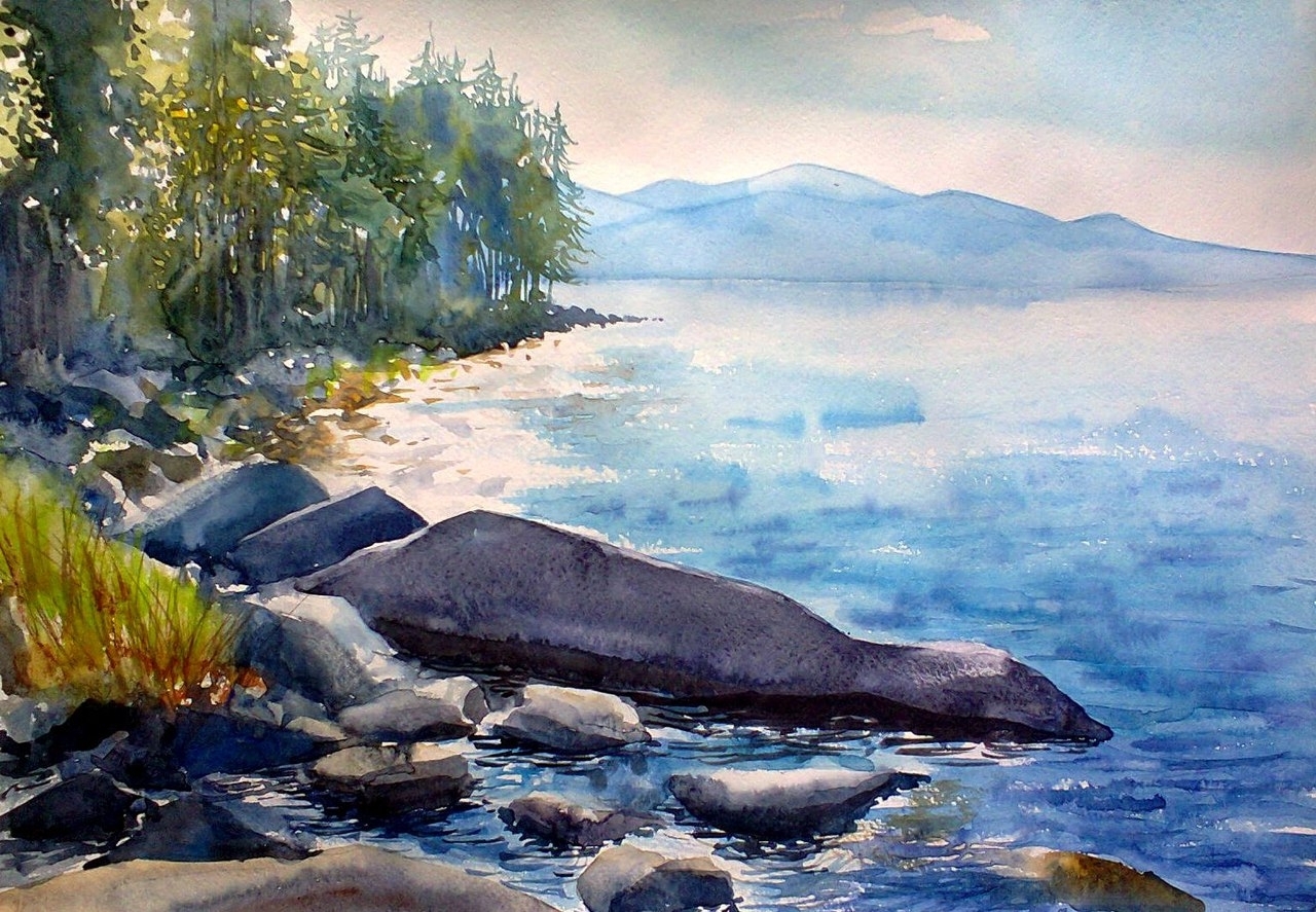 Озеро Байкал живопись