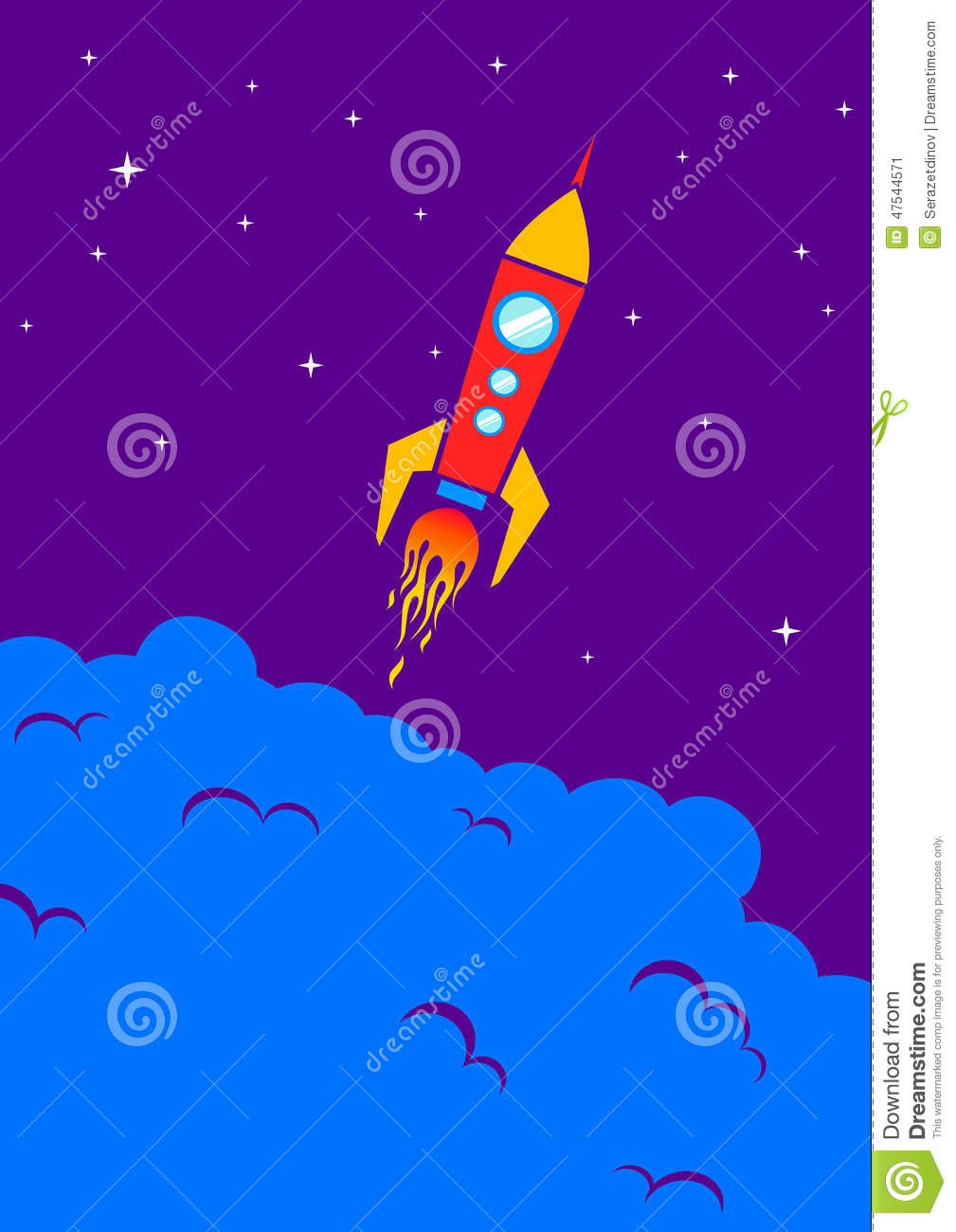Фиолетовая ракета в космос