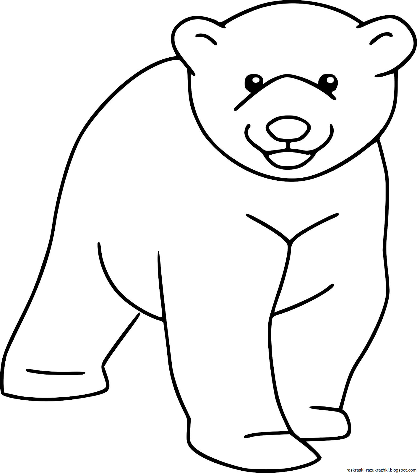 Раскраски медведи - распечатать бесплатно
