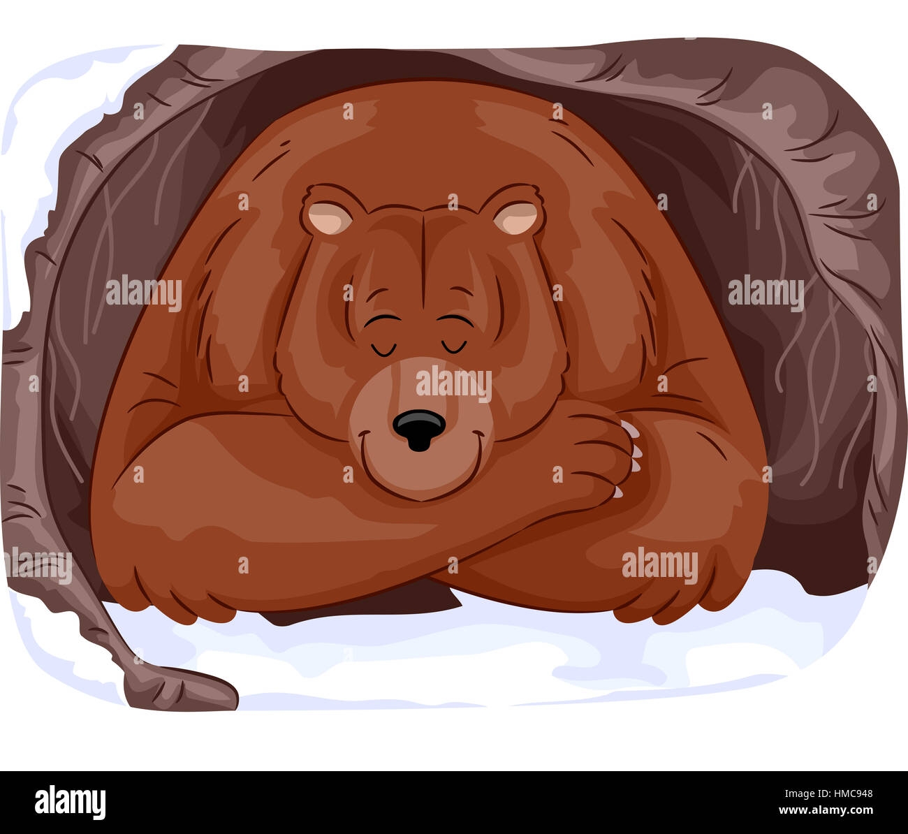 Медведь спящий в берлоге вектор