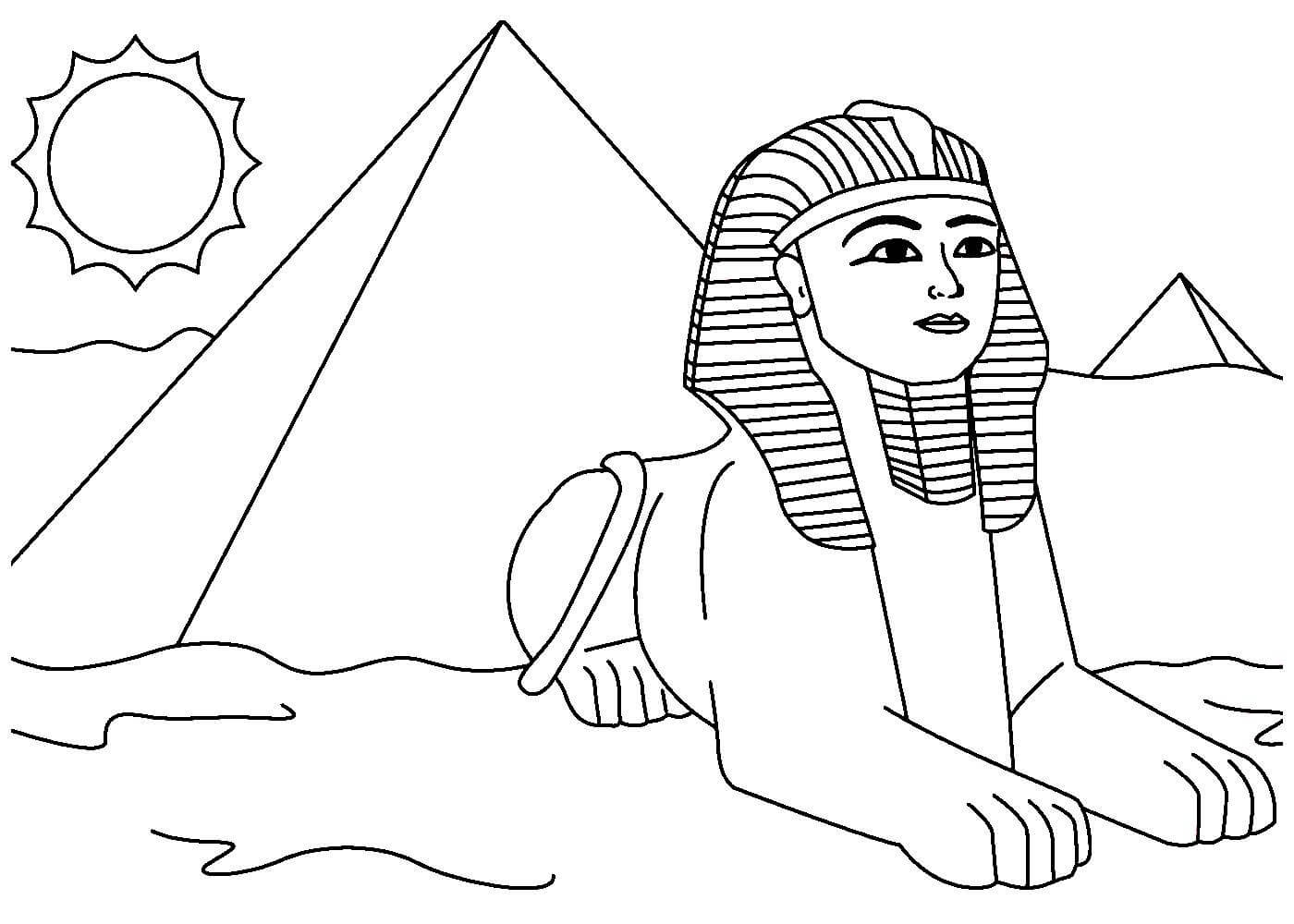 Сфинкс статуя в Египте рисунок