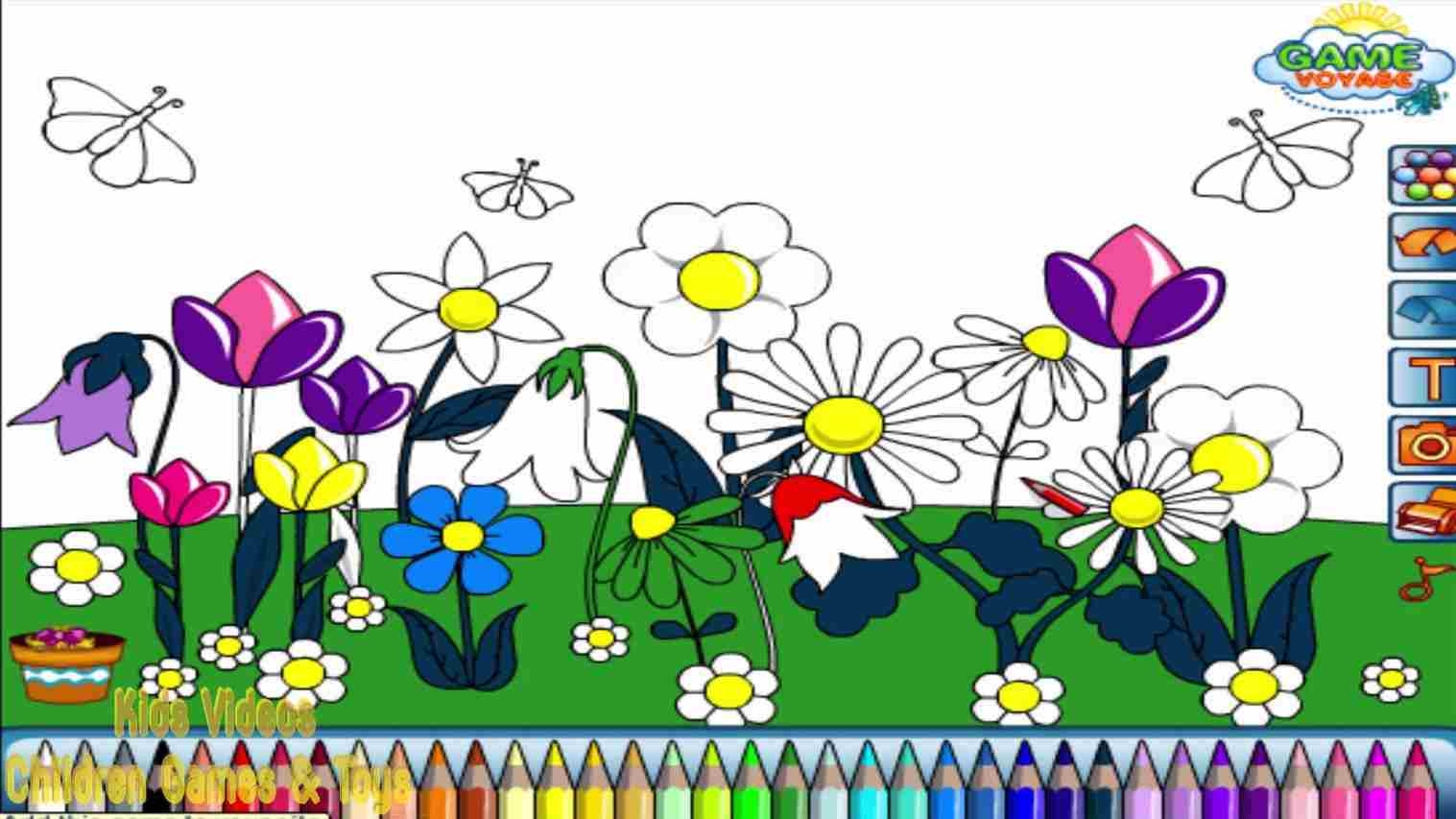 Цветы на клумбе для детей