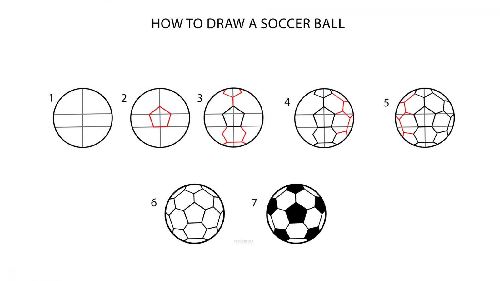 Как нарисовать футбольный мячик