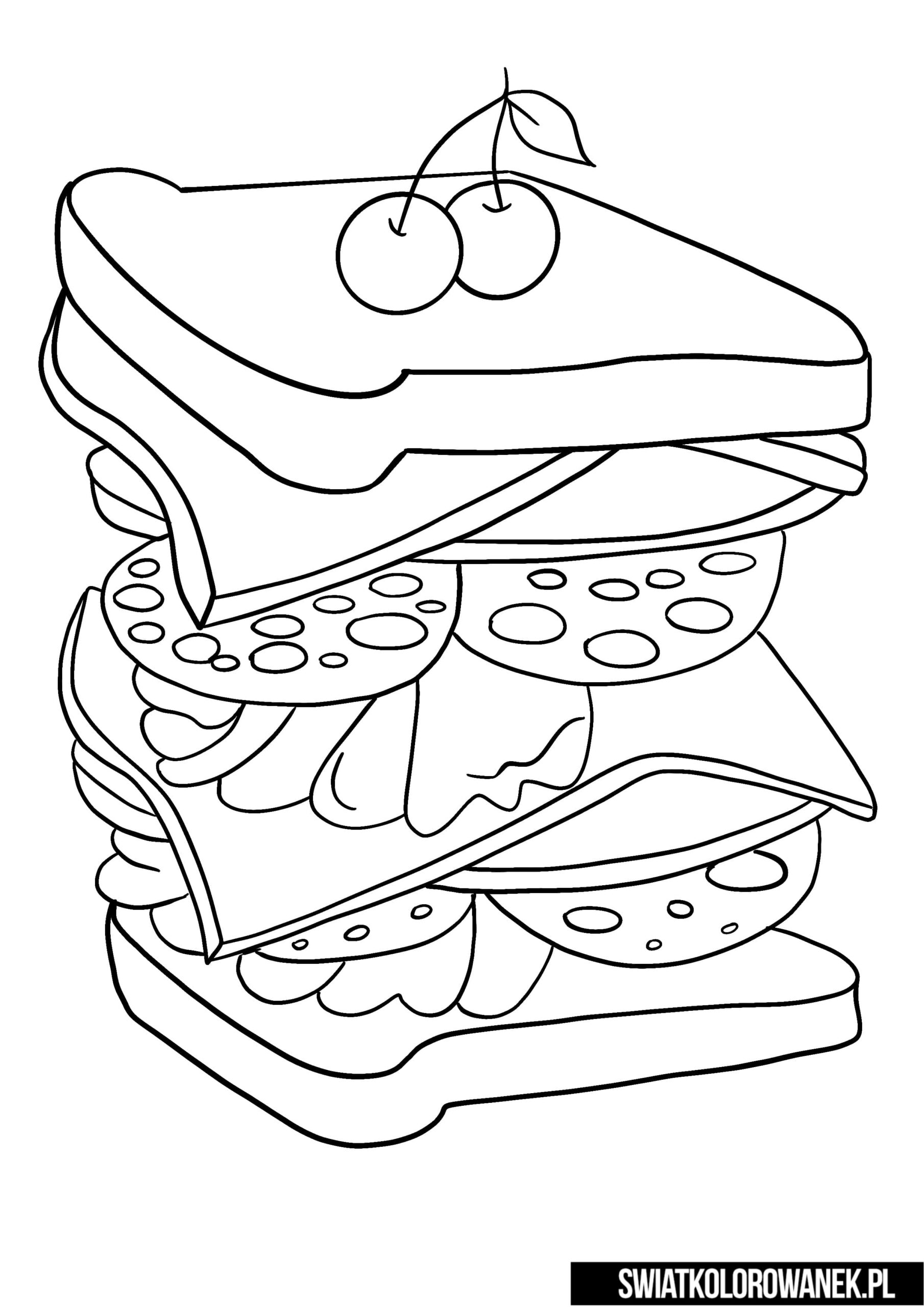 Раскраска Бутерброд