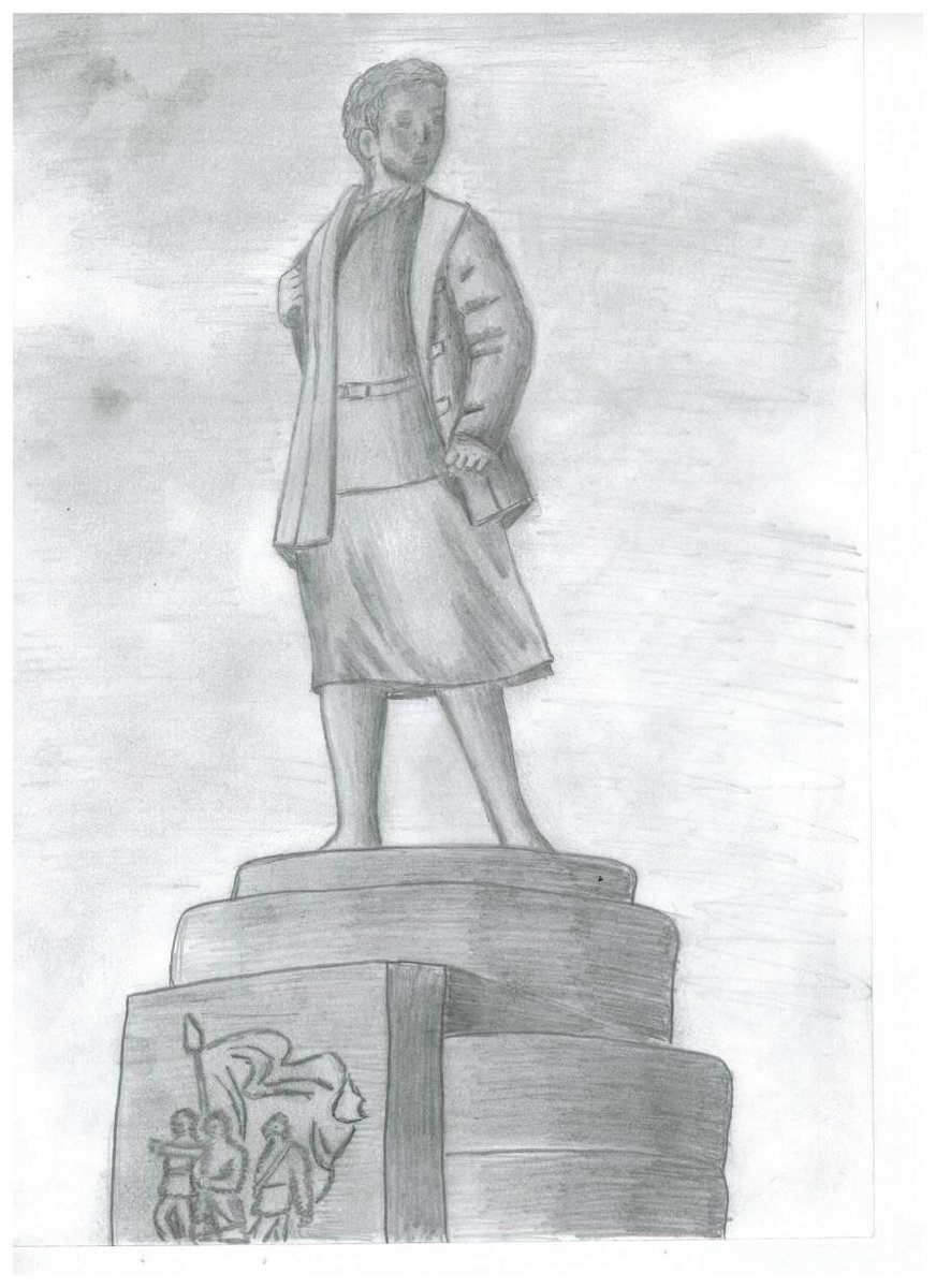 Рисунок памятника карандашом