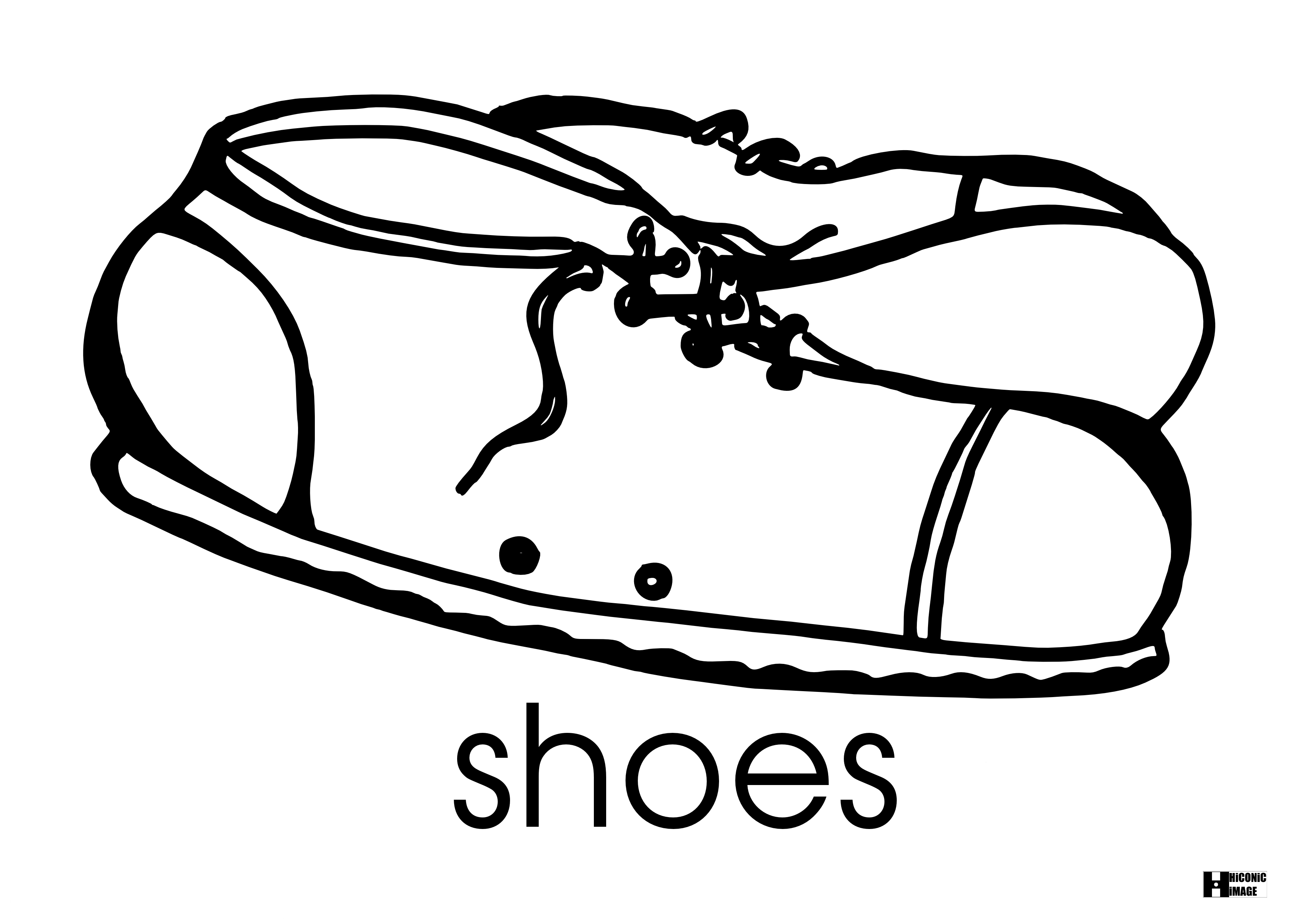 Shoes Flashcard for Kids чб