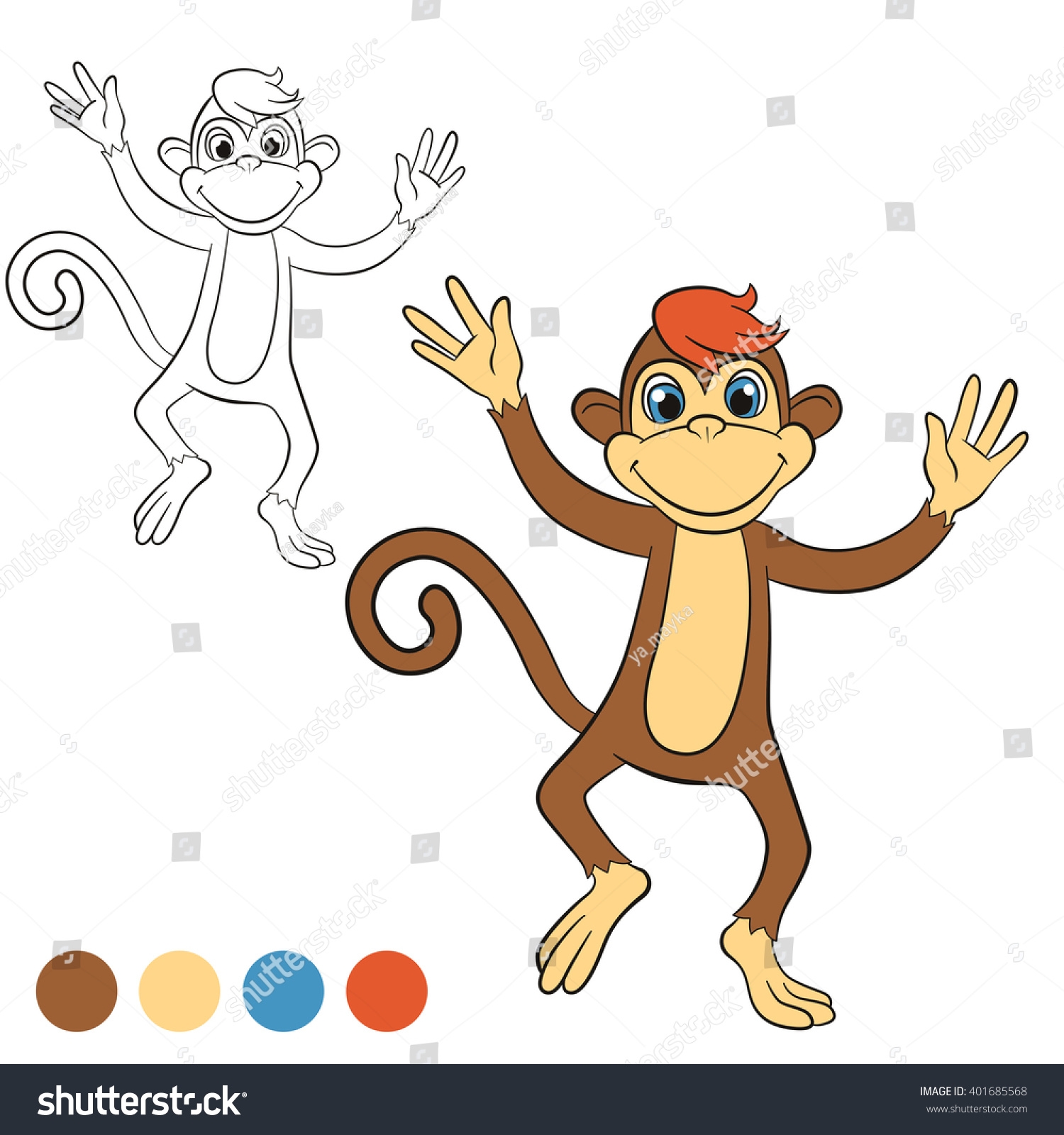 Рука обезьяны мультипликационный