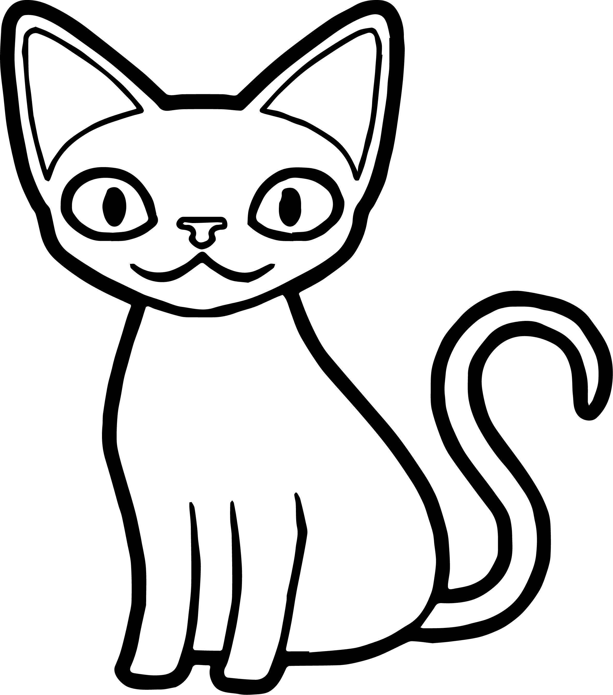 Легкие рисунки для срисовки кошки - 60 фото