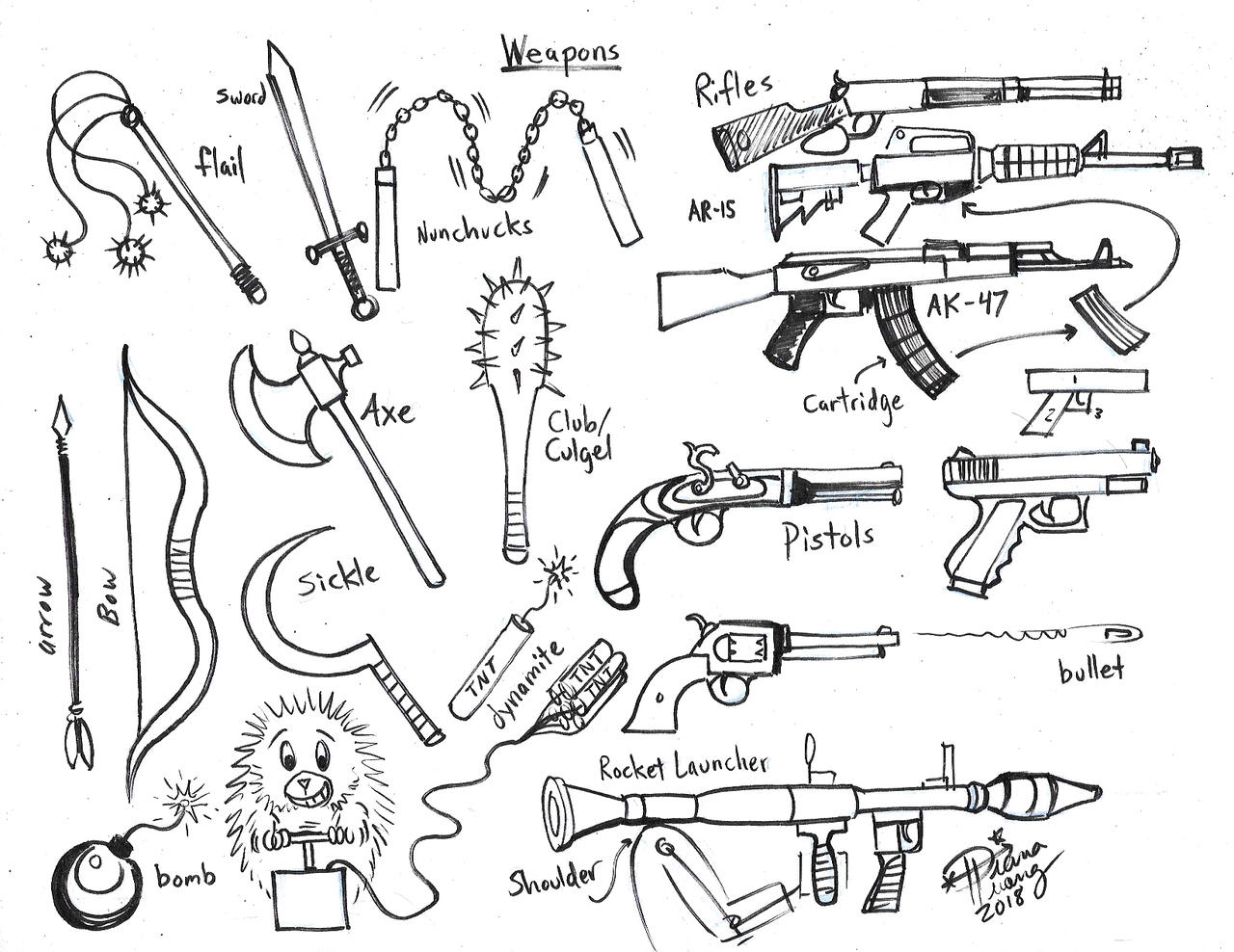 Маленькие рисунки оружия