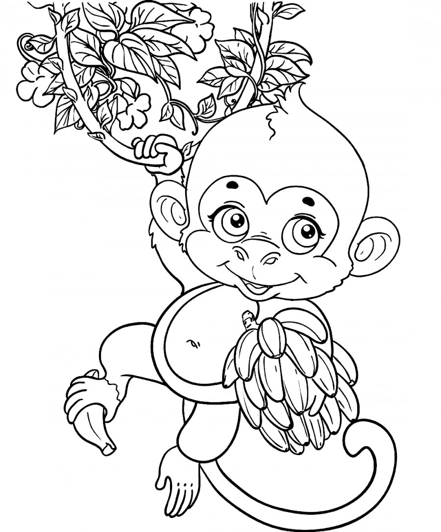 Раскраска «Маленькая обезьянка»