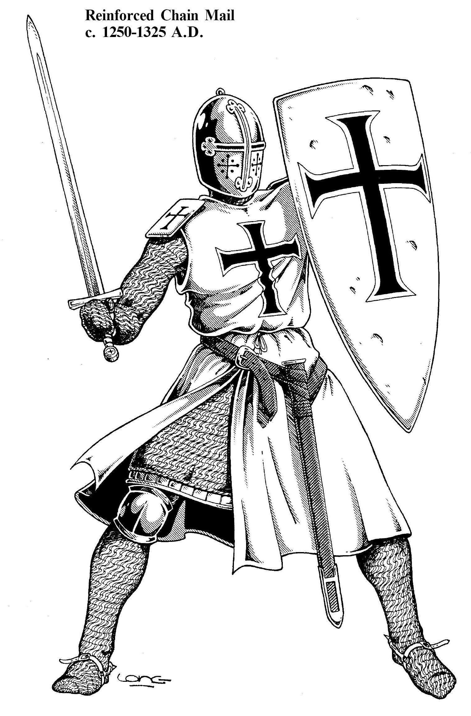 Рыцарь Тевтонского ордена 13 векрасскраска