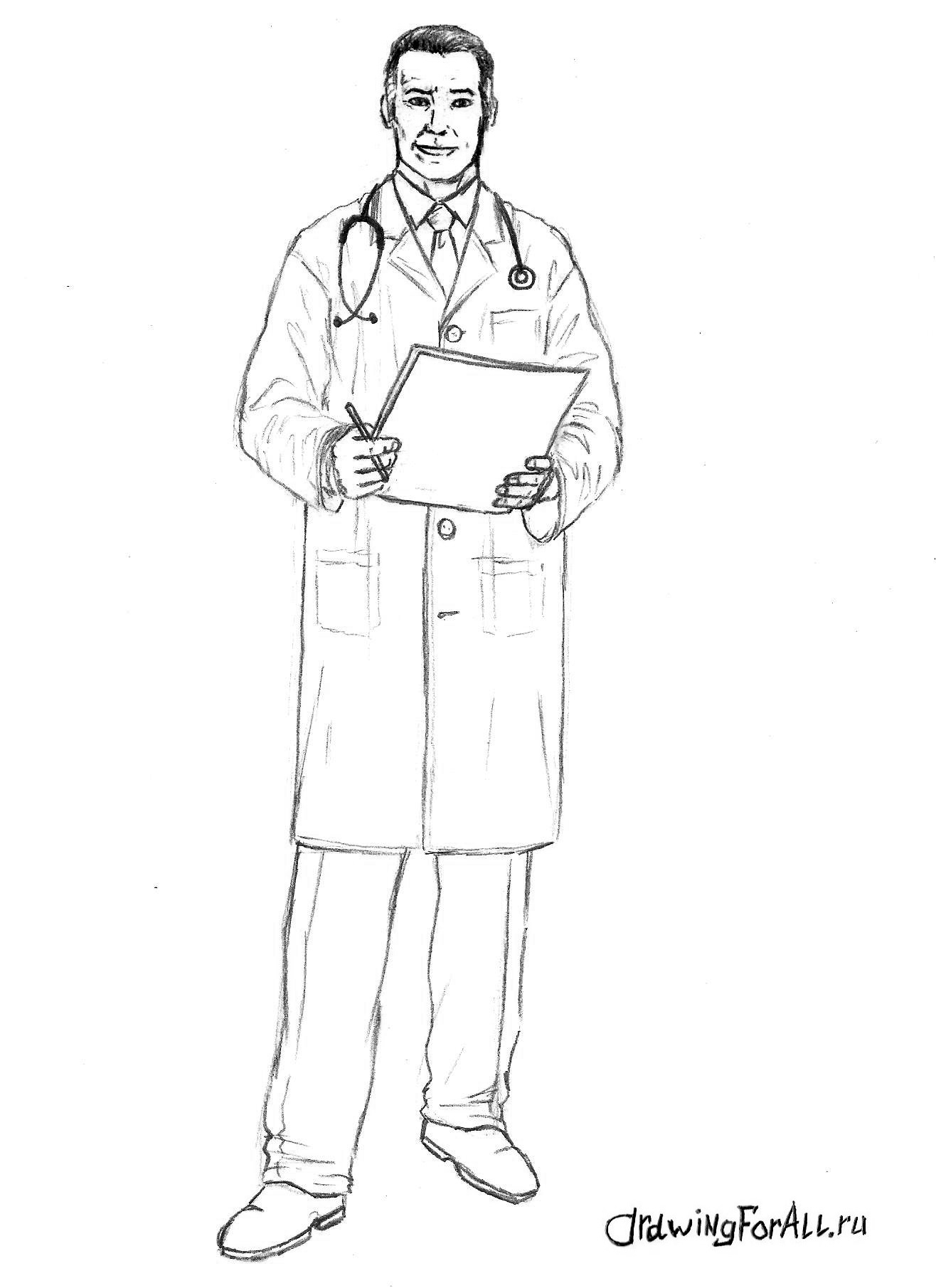 Рисунок врача для срисовки