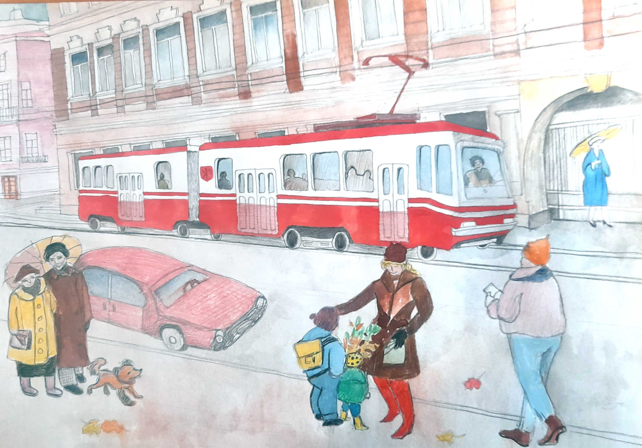 Транспорт для детей трамвай