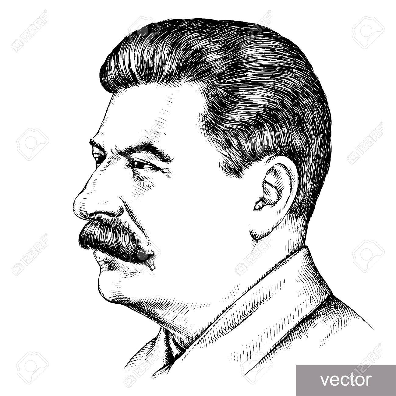 Иосиф Виссарионович Сталин портрет черно-белый