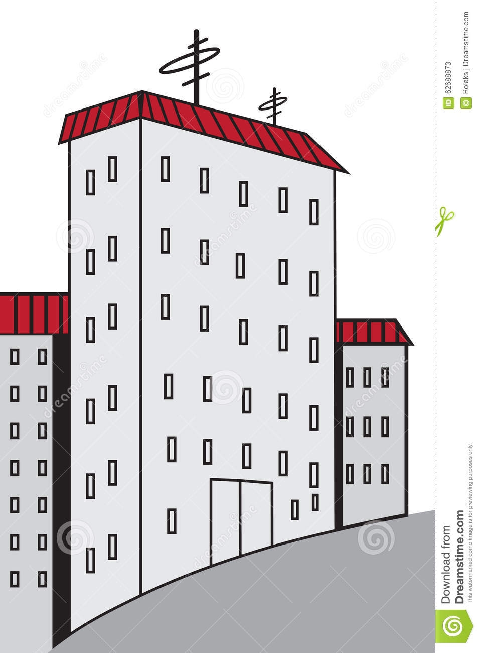 Нарисовать многоэтажный дом