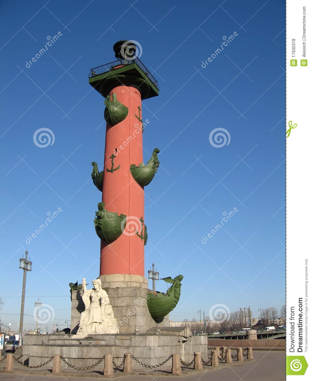 Скульптура у основания Ростральных колонн Петропавловская крепость