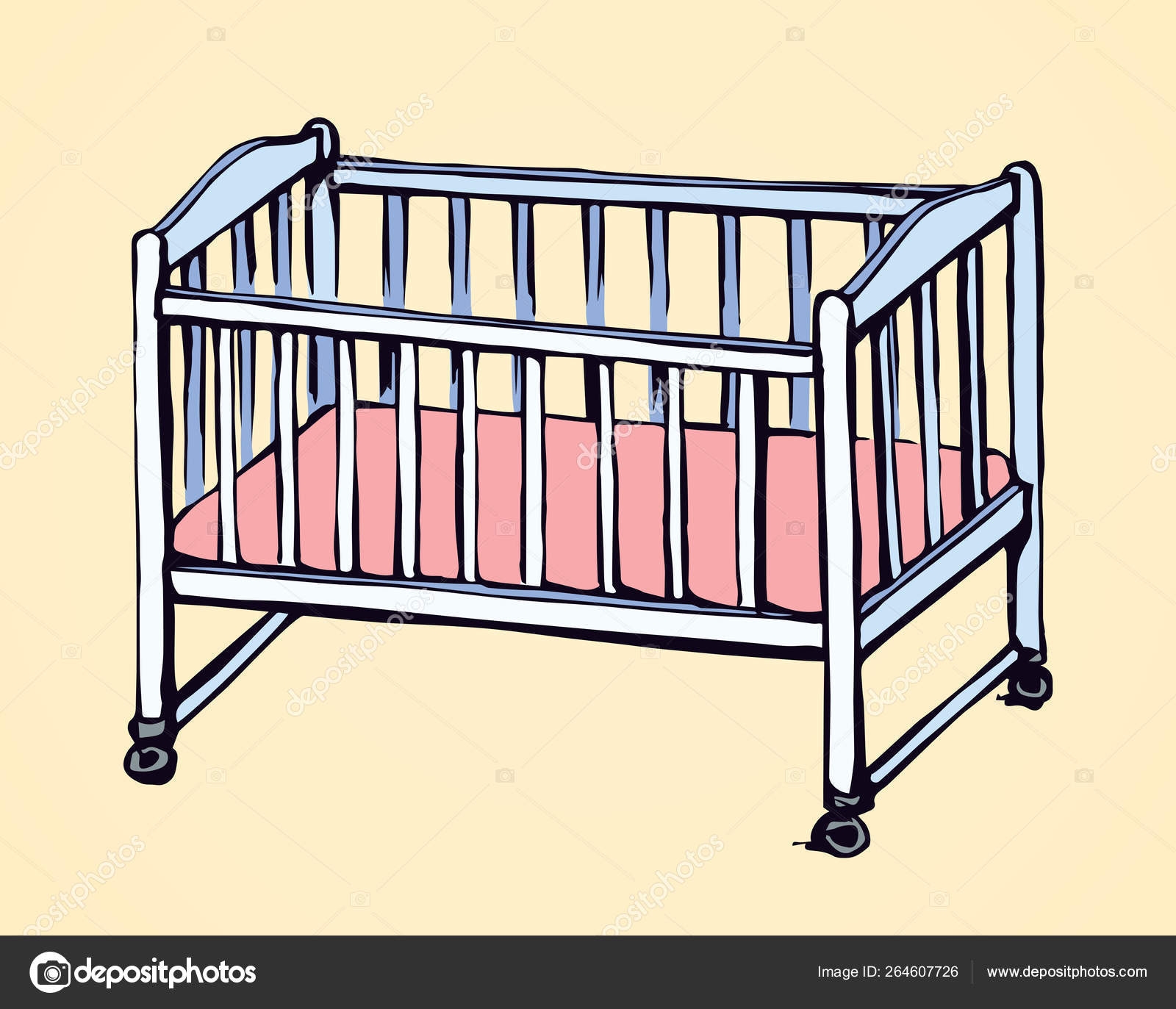 Нарисованная детская кроватка