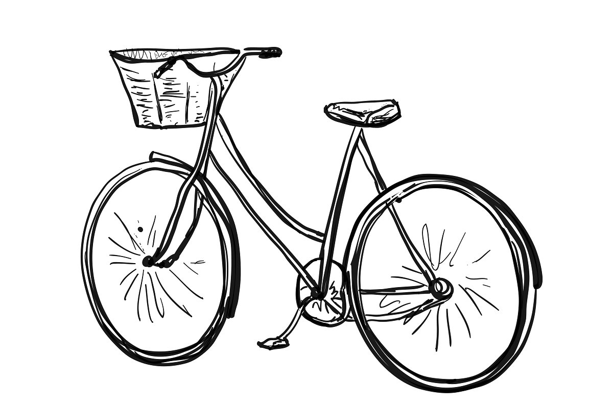 Велосипед раскраска скетч