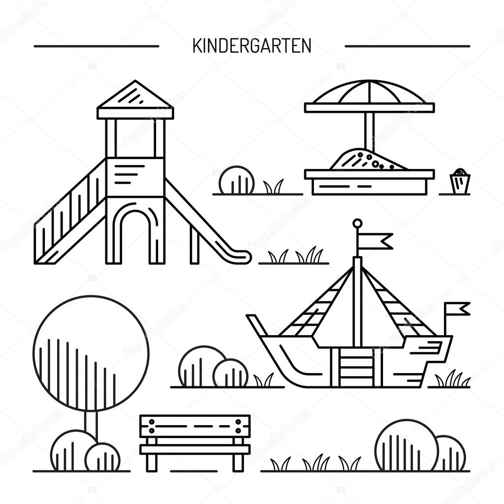 Схематичное изображение детской площадки