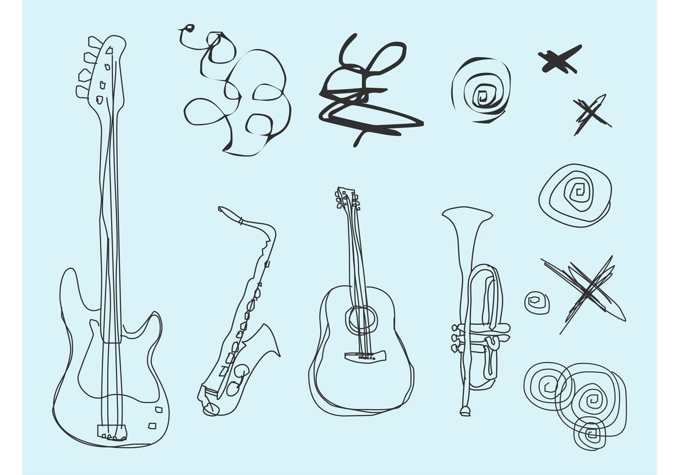 Зарисовки музыкальных инструментов