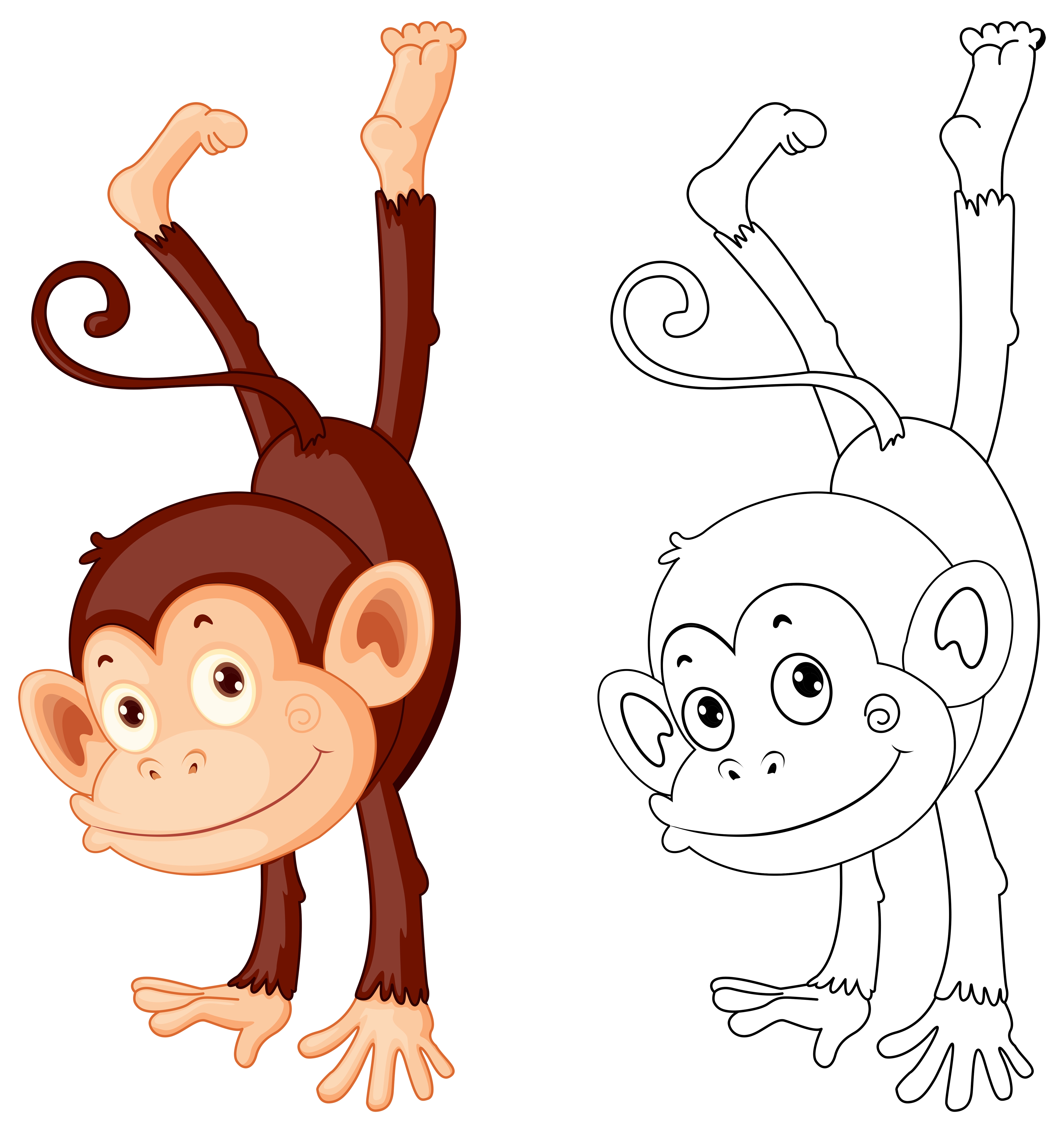 Стилизованная обезьяна ребенок