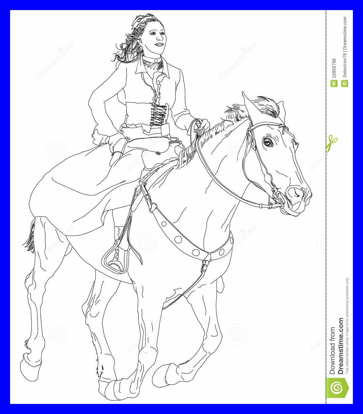 Раскраска женщина с конем