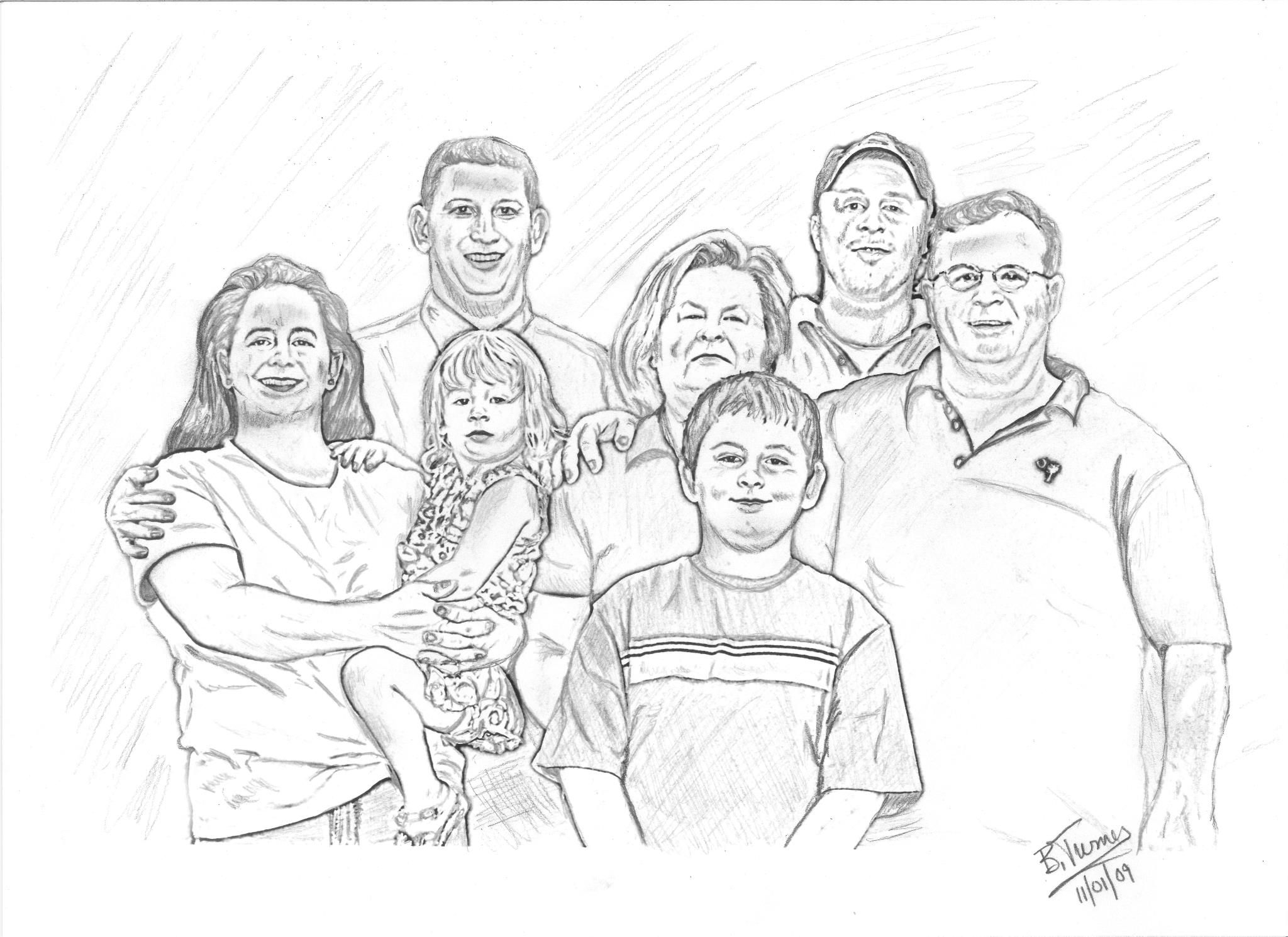 Семья дома рисунок карандашом