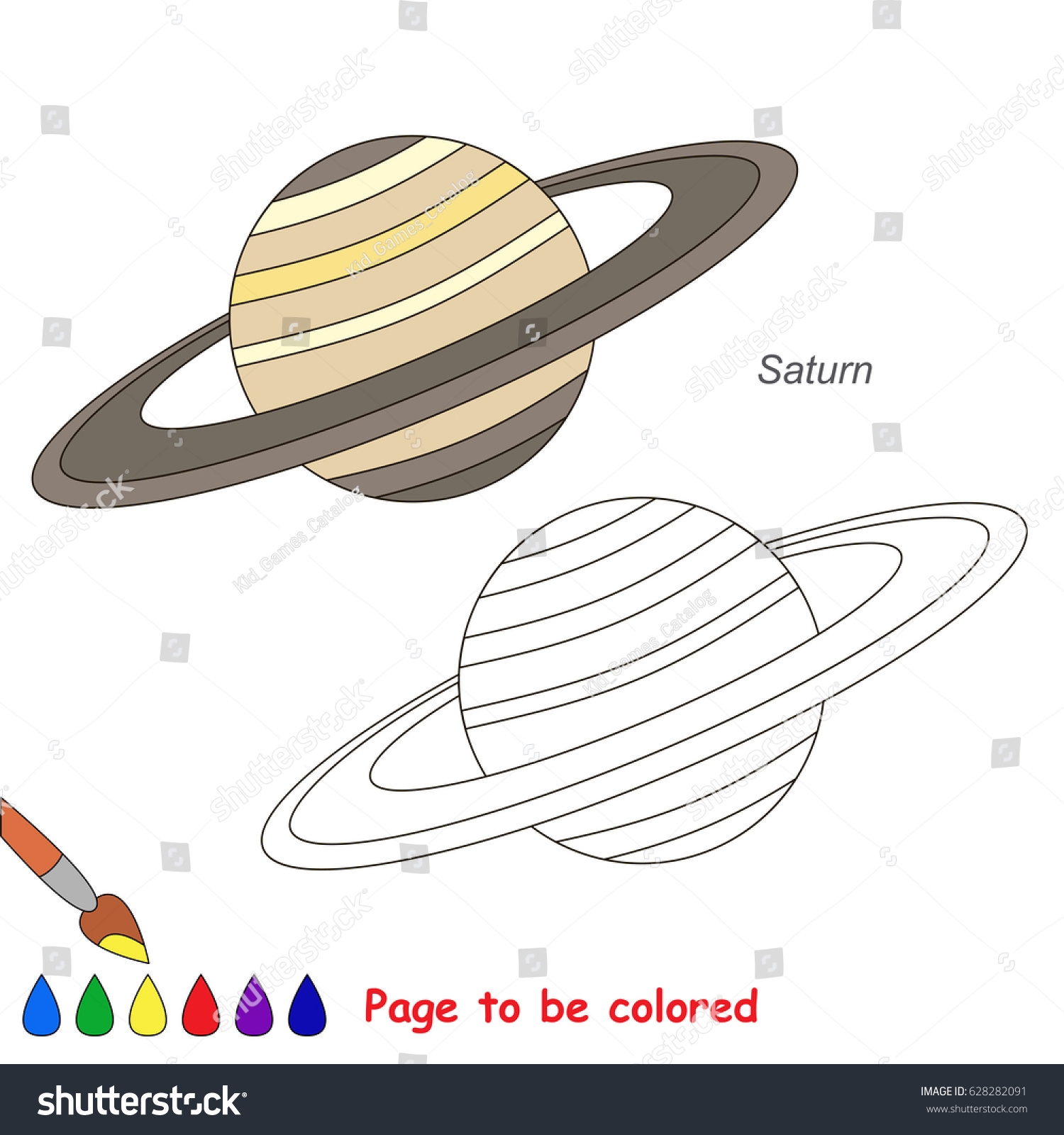 Сатурн Планета раскраска для проекта