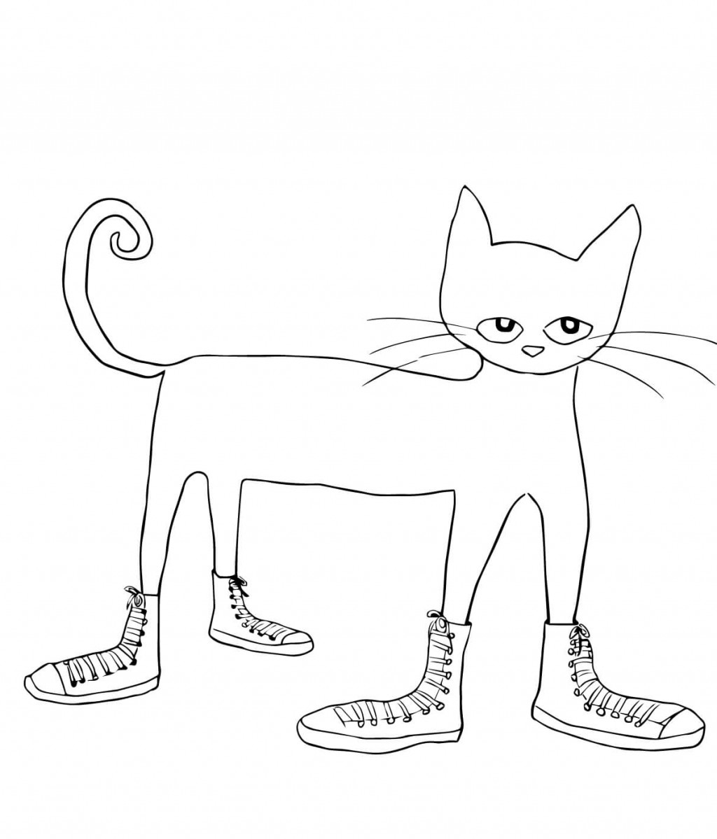 Кот в кроссовкаъраскраска
