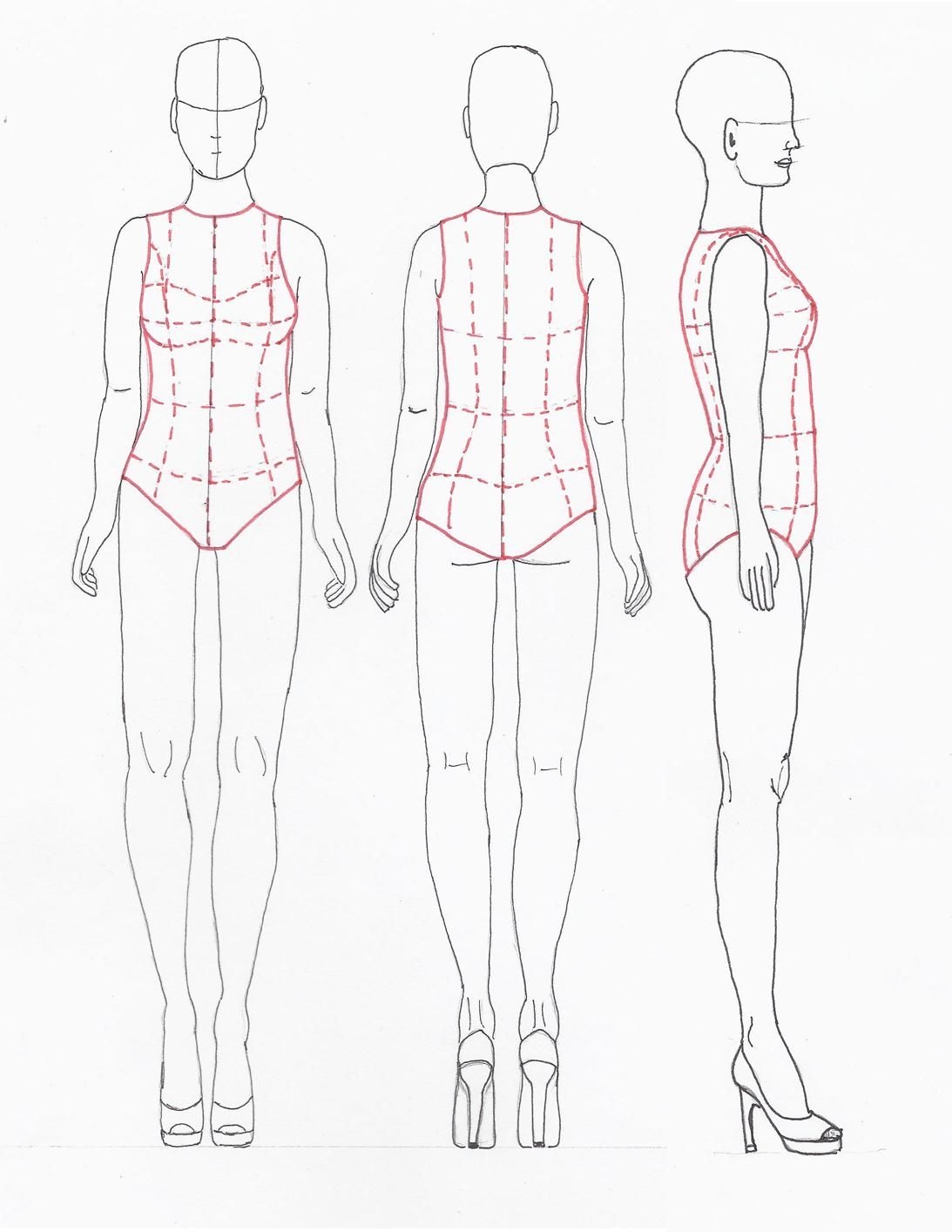 Фигура для технического рисунка одежды
