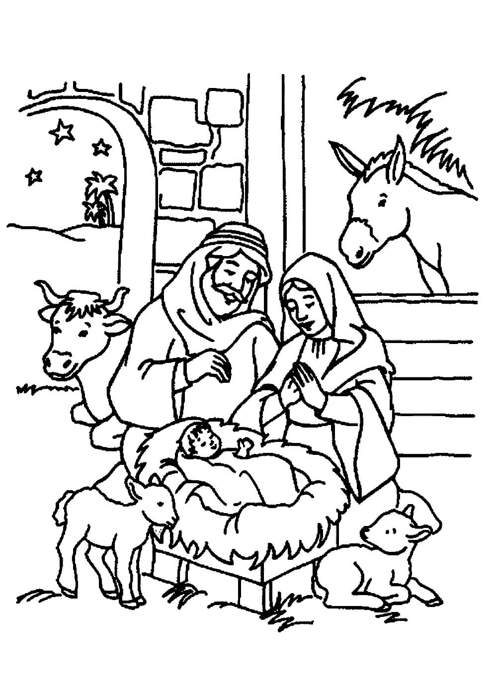 Вертеп рождественский детский рисунок