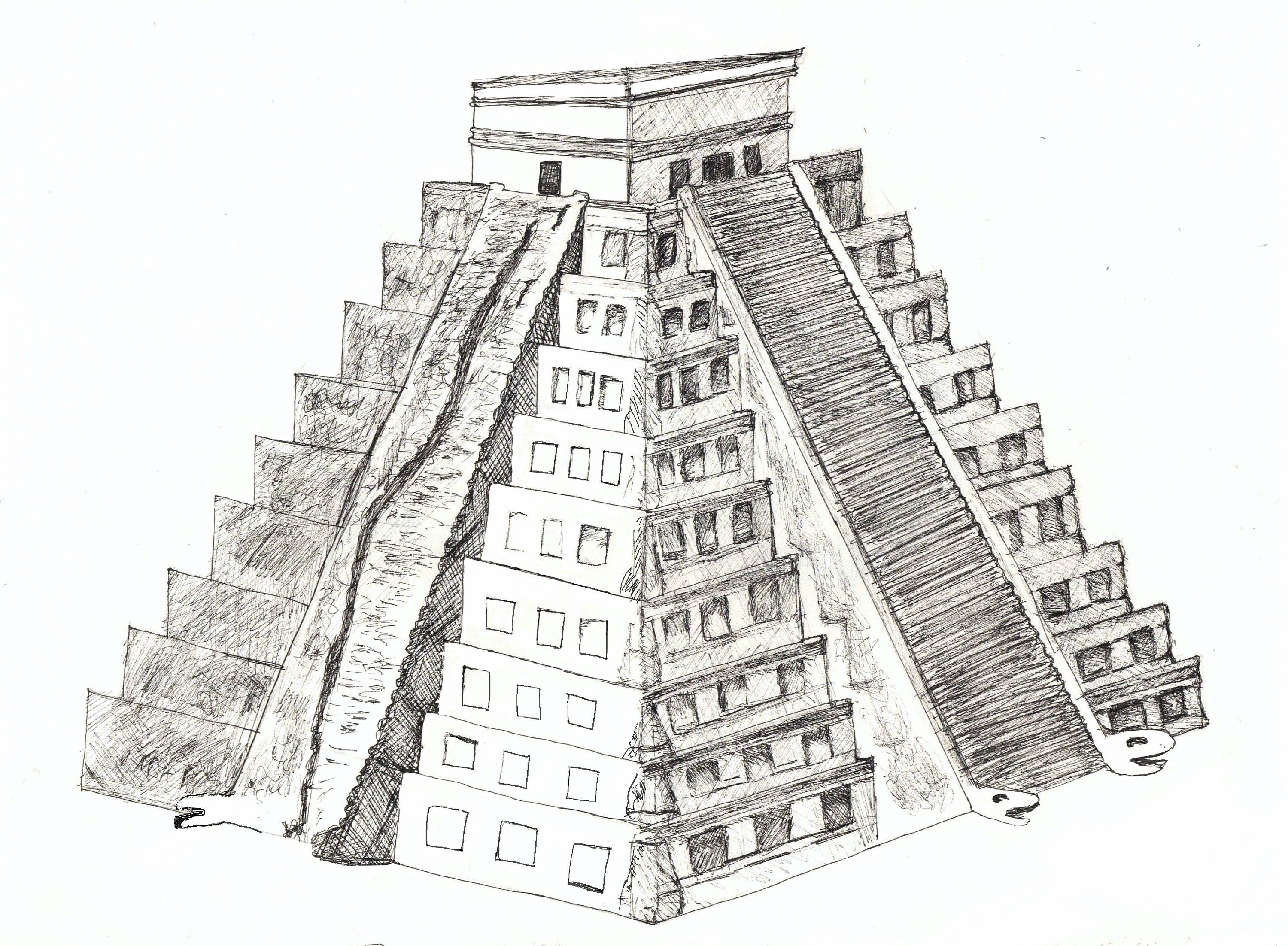 Пирамида Майя в изометрии