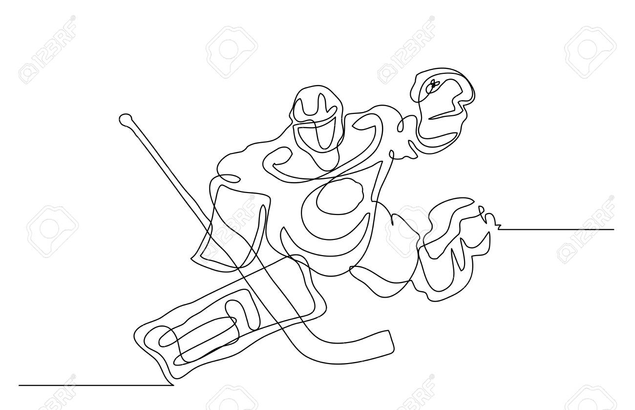 Раскраска хоккей вратарь