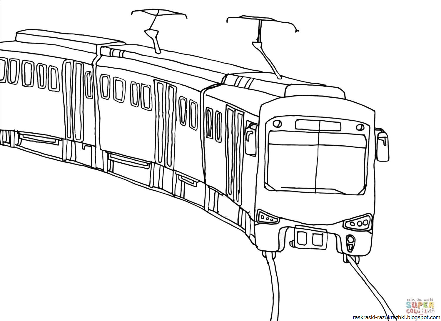 Раскраска трамвай - 54 фото