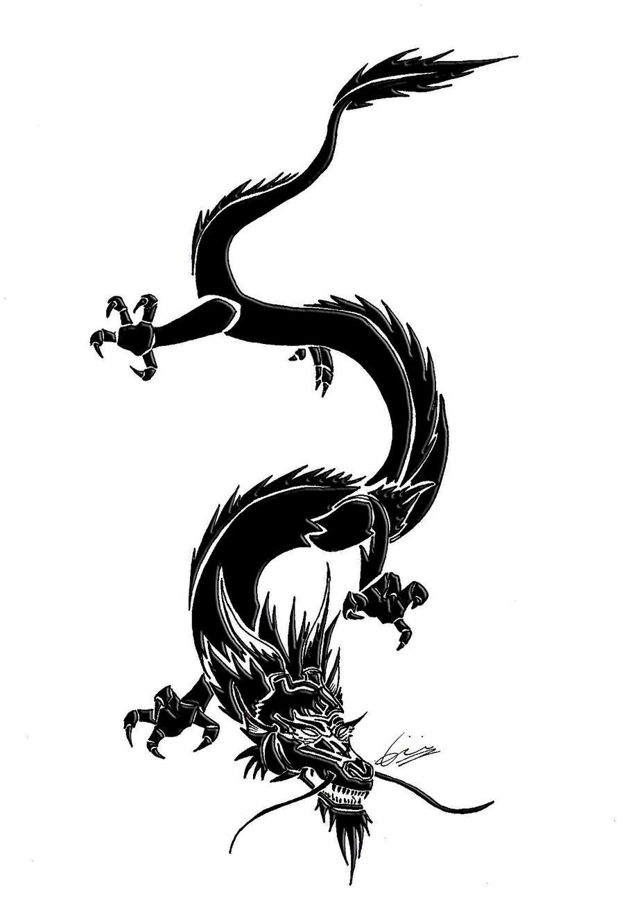 Татуировка дракон эскиз