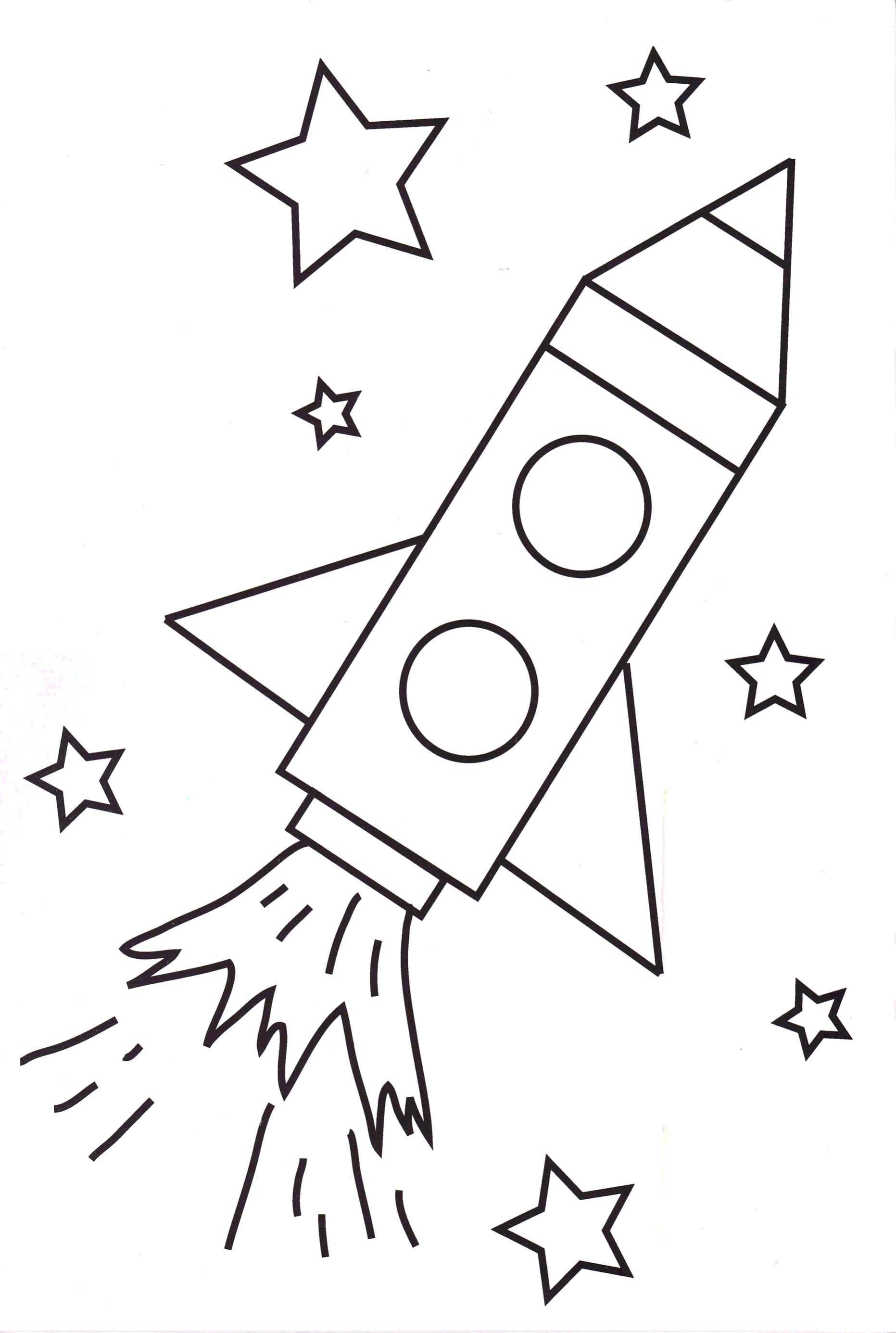 Раскраска ракета для детей 3-4 лет