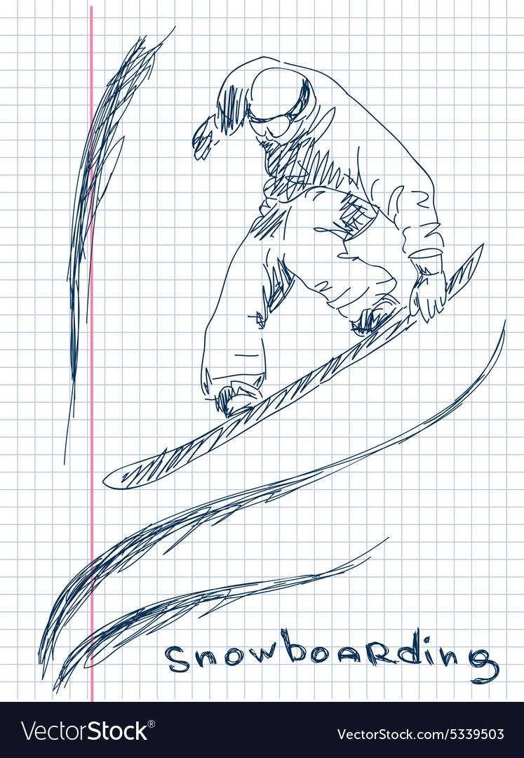 Рисунки сноубордистов карандашом